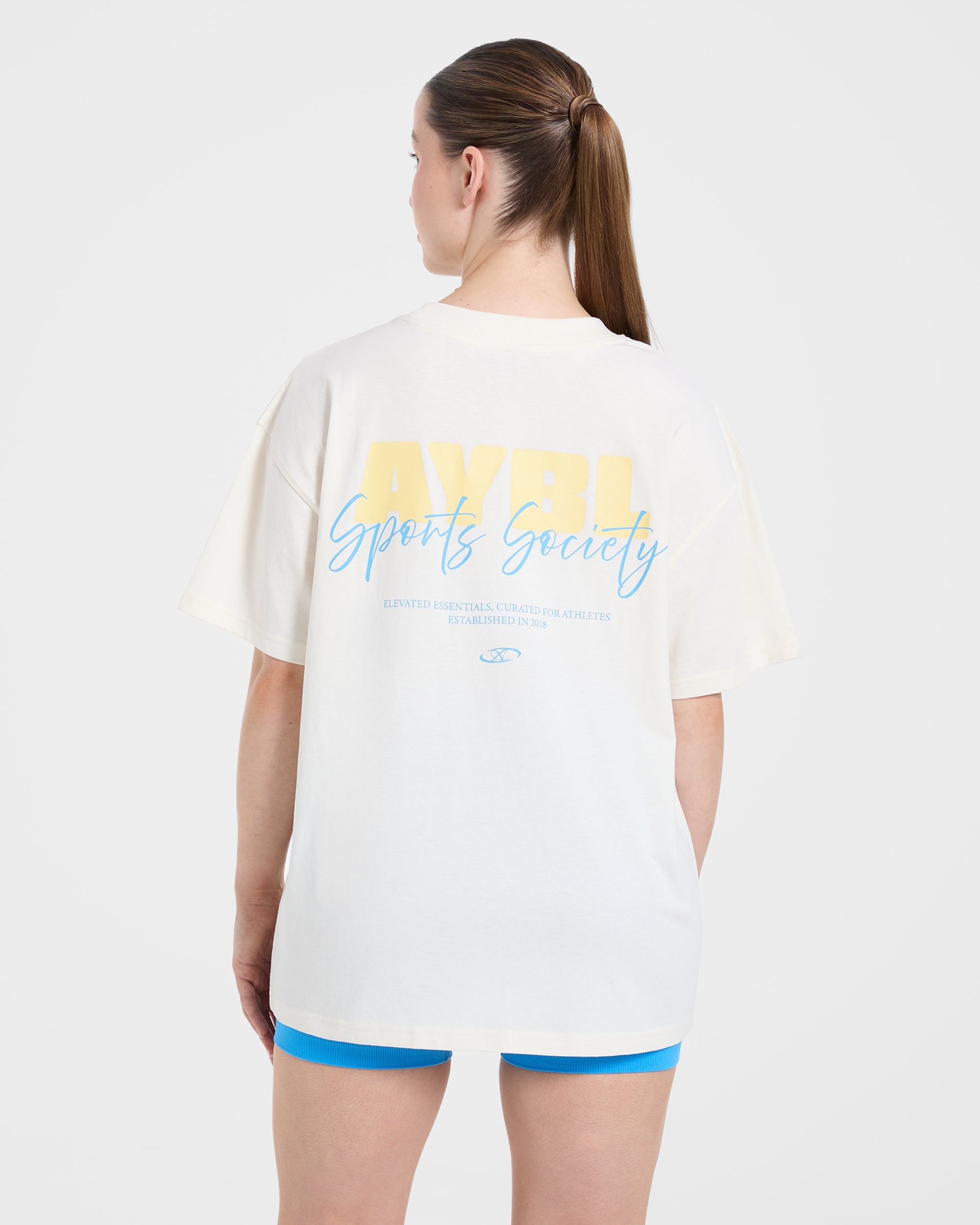 AYBL Sports Society Oversized T Shirt - Off White