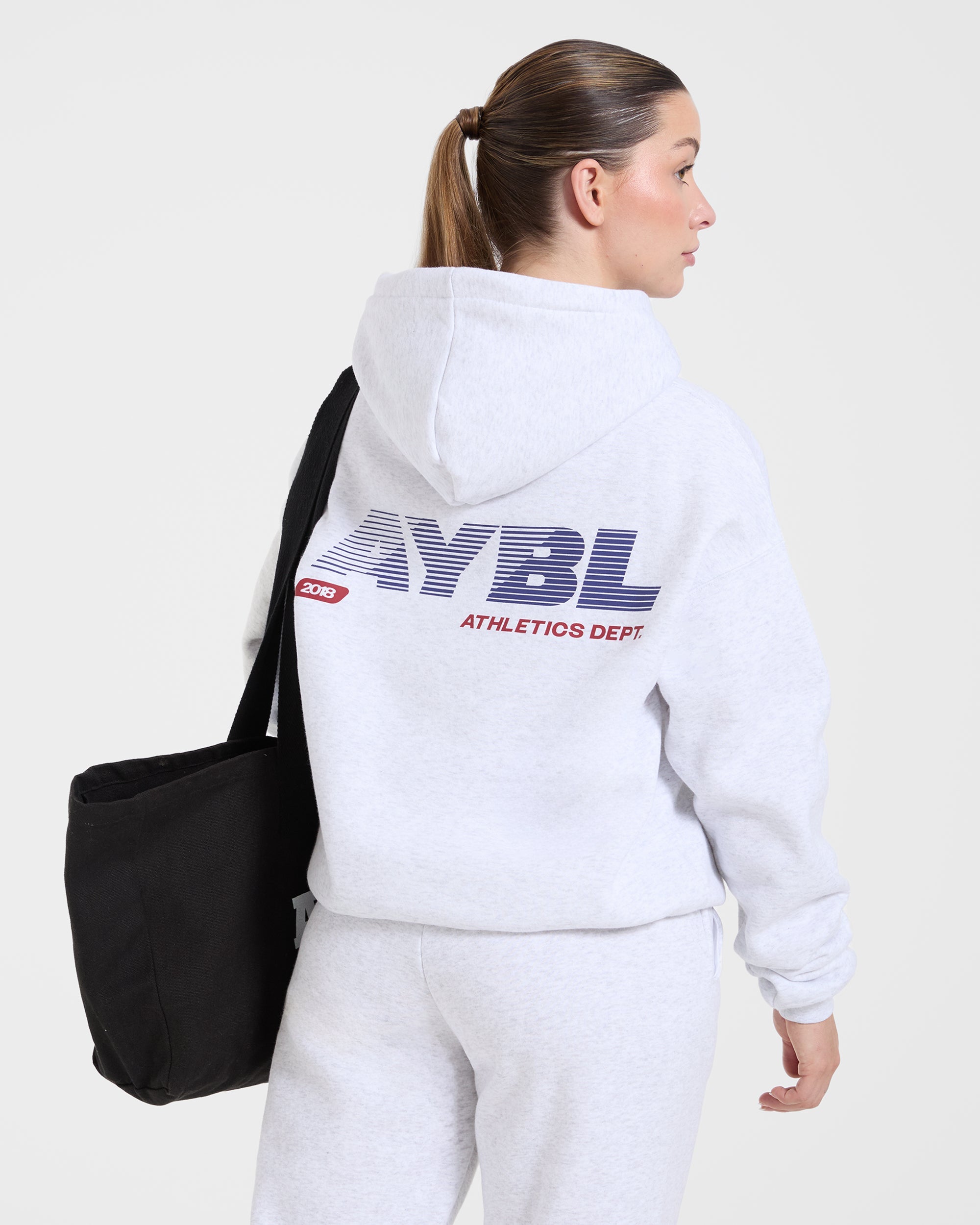 Athletics Dept Oversized Hoodie - Grey Marl