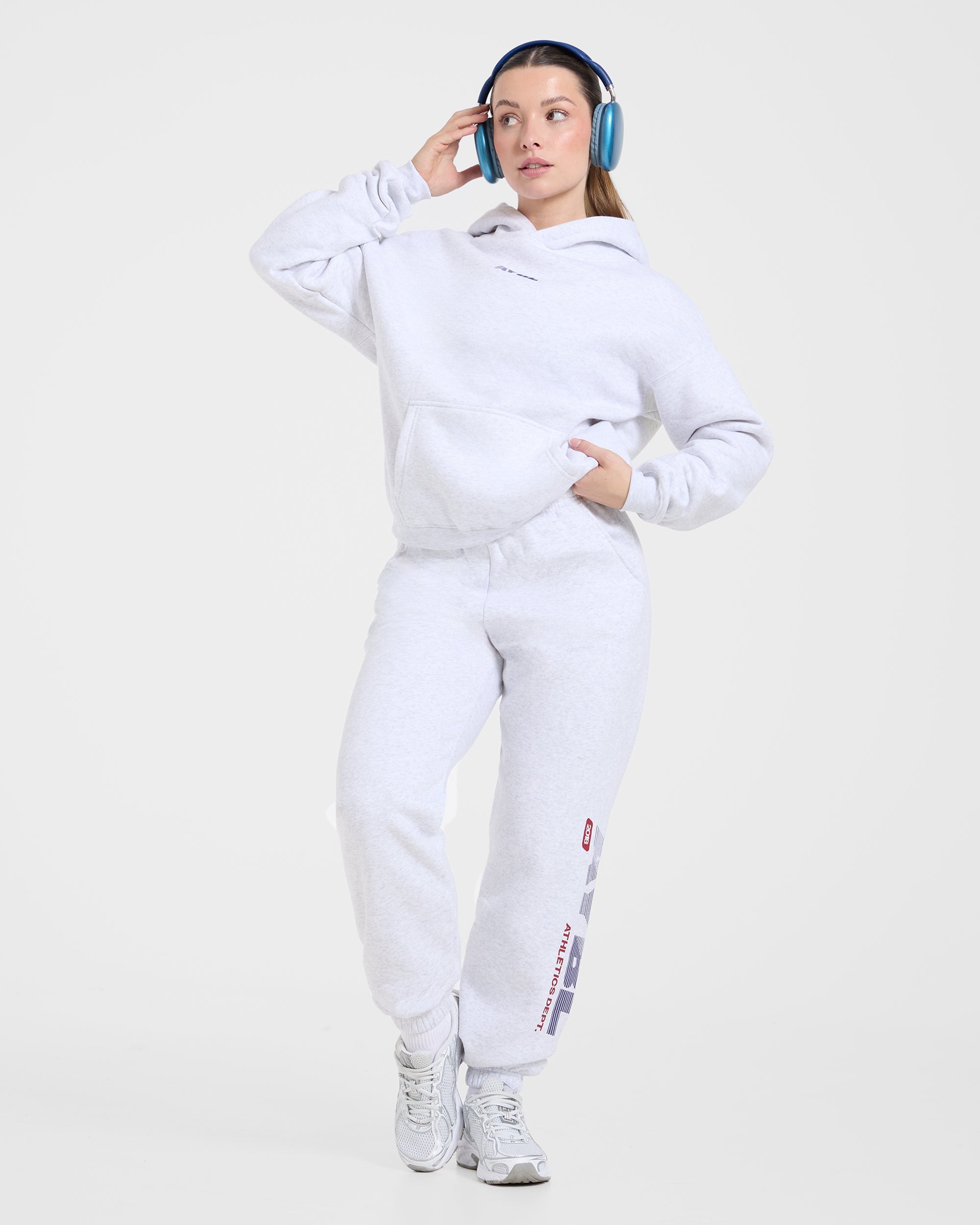 Athletics Dept Oversized Hoodie - Grey Marl