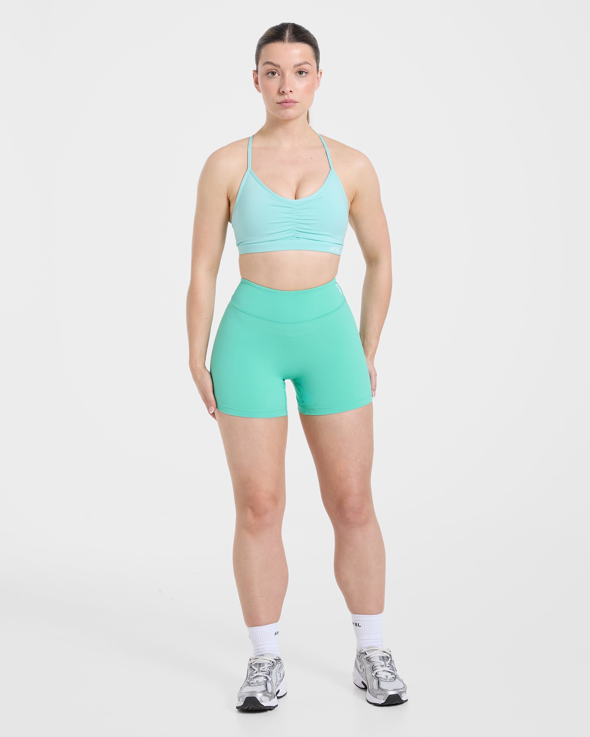 Essential Ruched Sports Bra - Soft Aqua