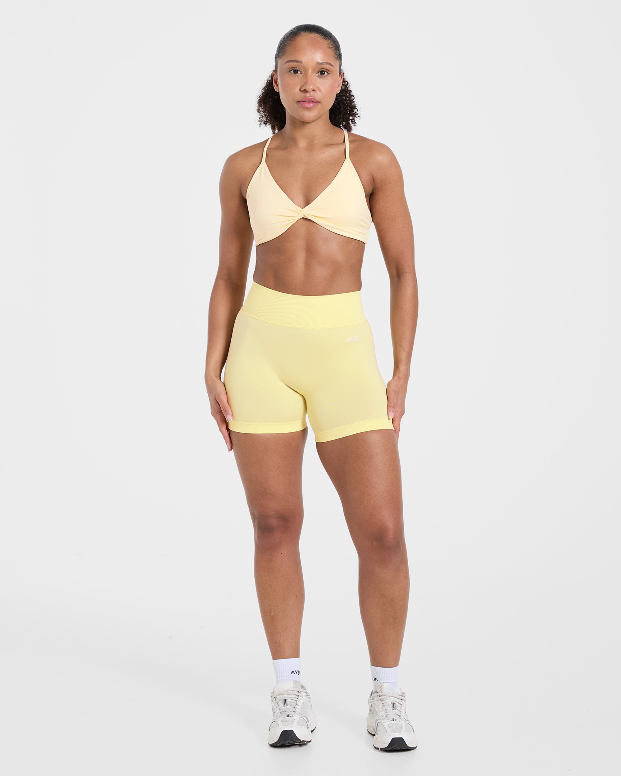 Essential Twist Crossback Sports Bra - Yellow