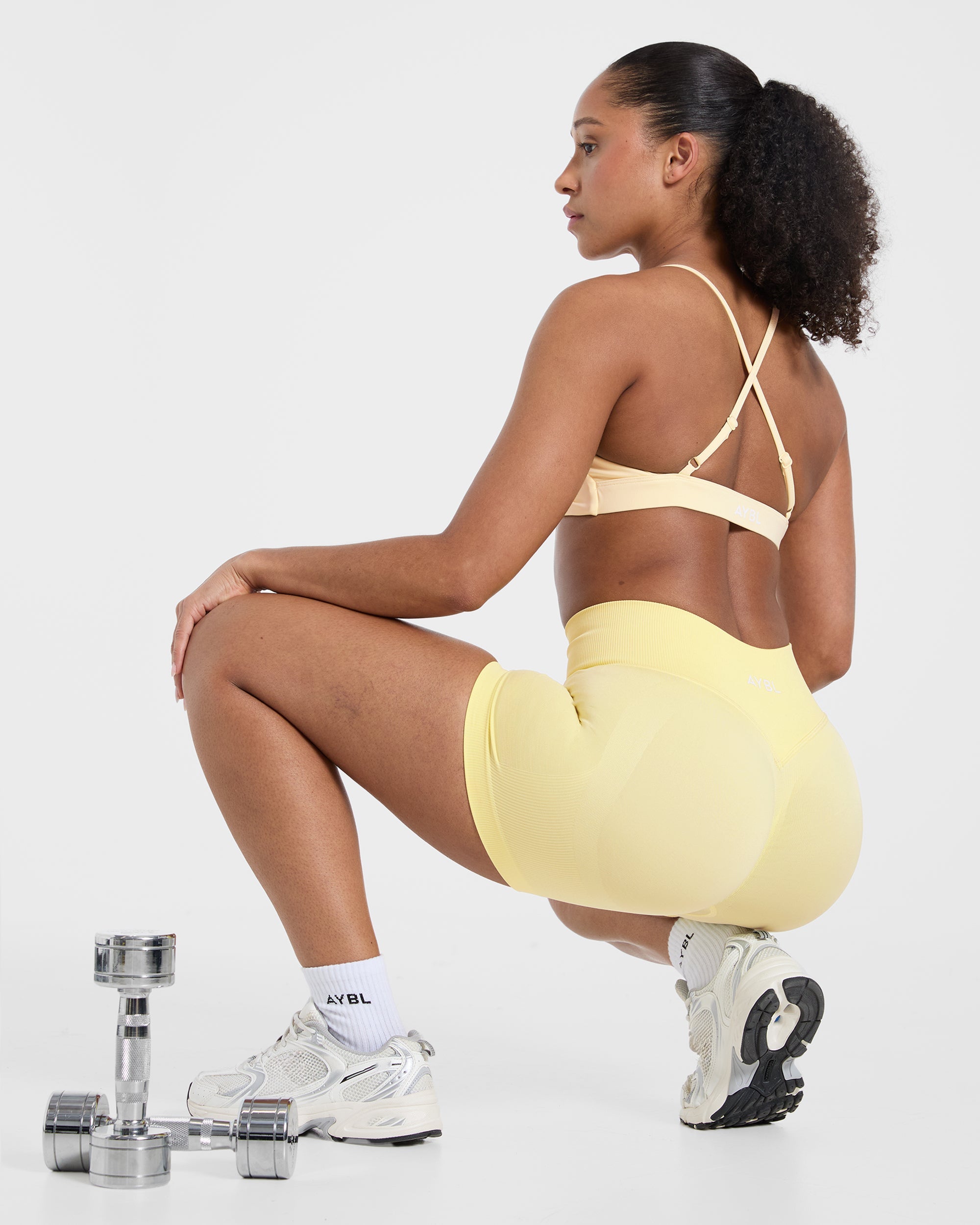 Essential Twist Crossback Sports Bra - Yellow