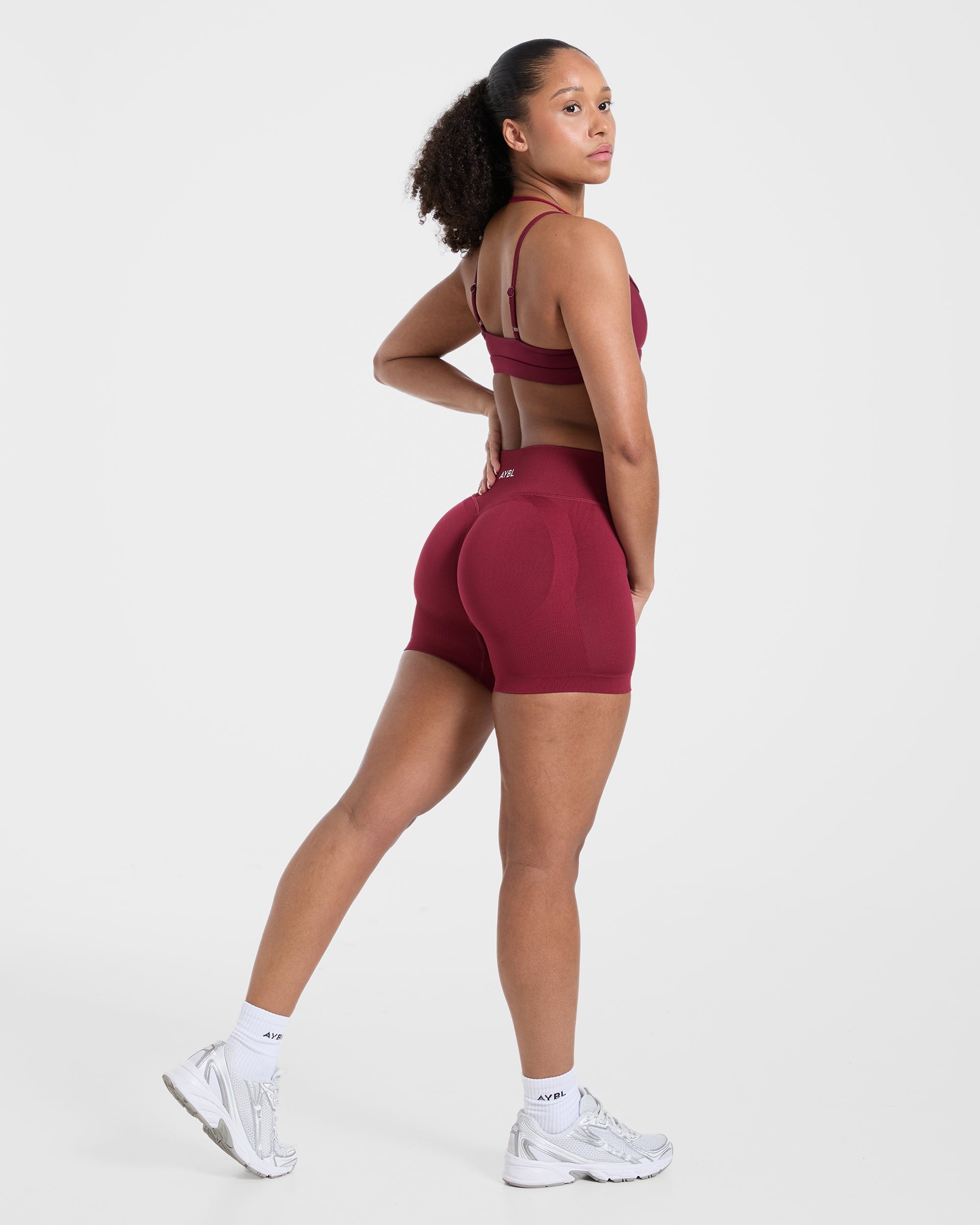 Essential Double Layer Sports Bra - Burgundy