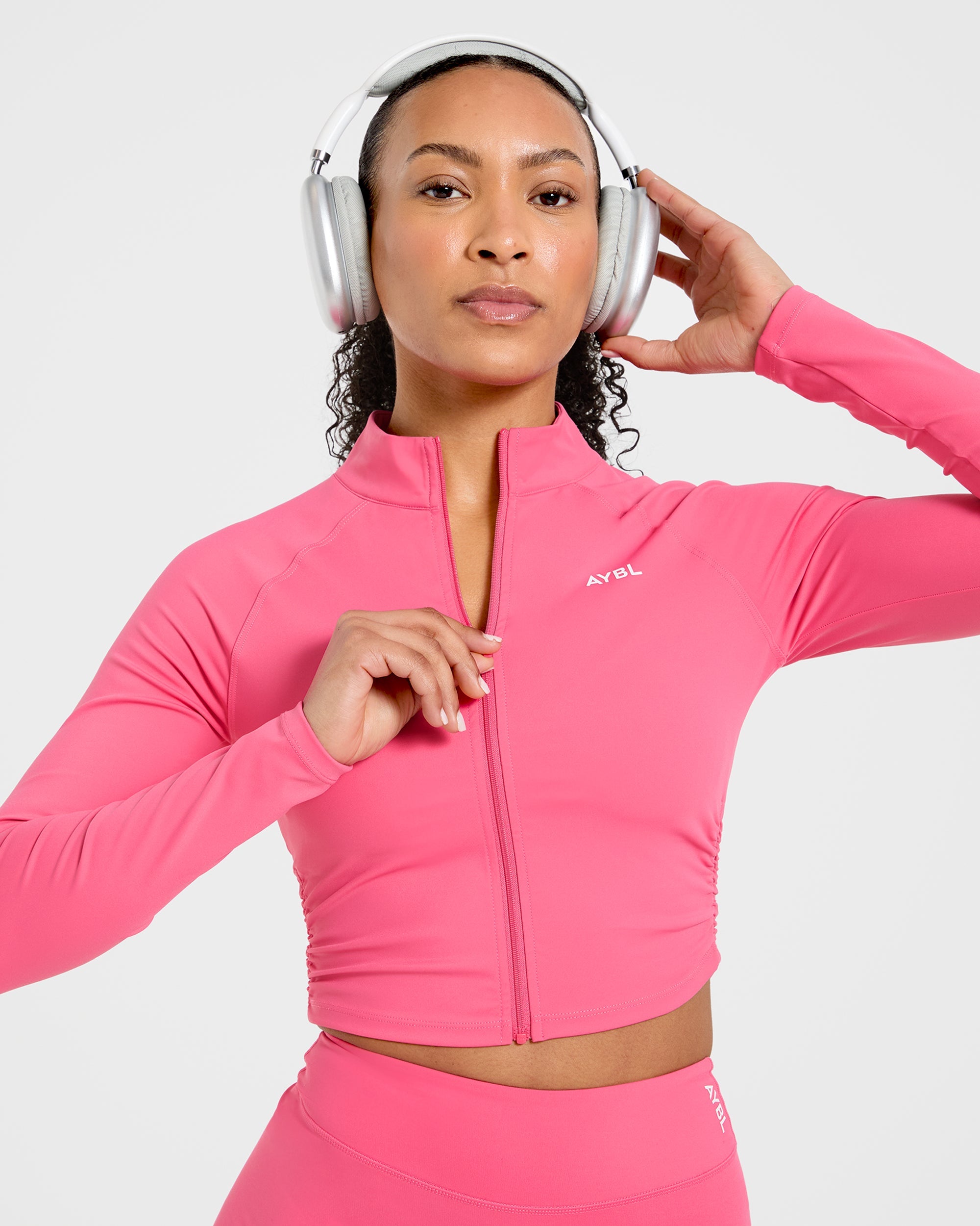 Physique Zip Up Jacket - Roseberry Pink