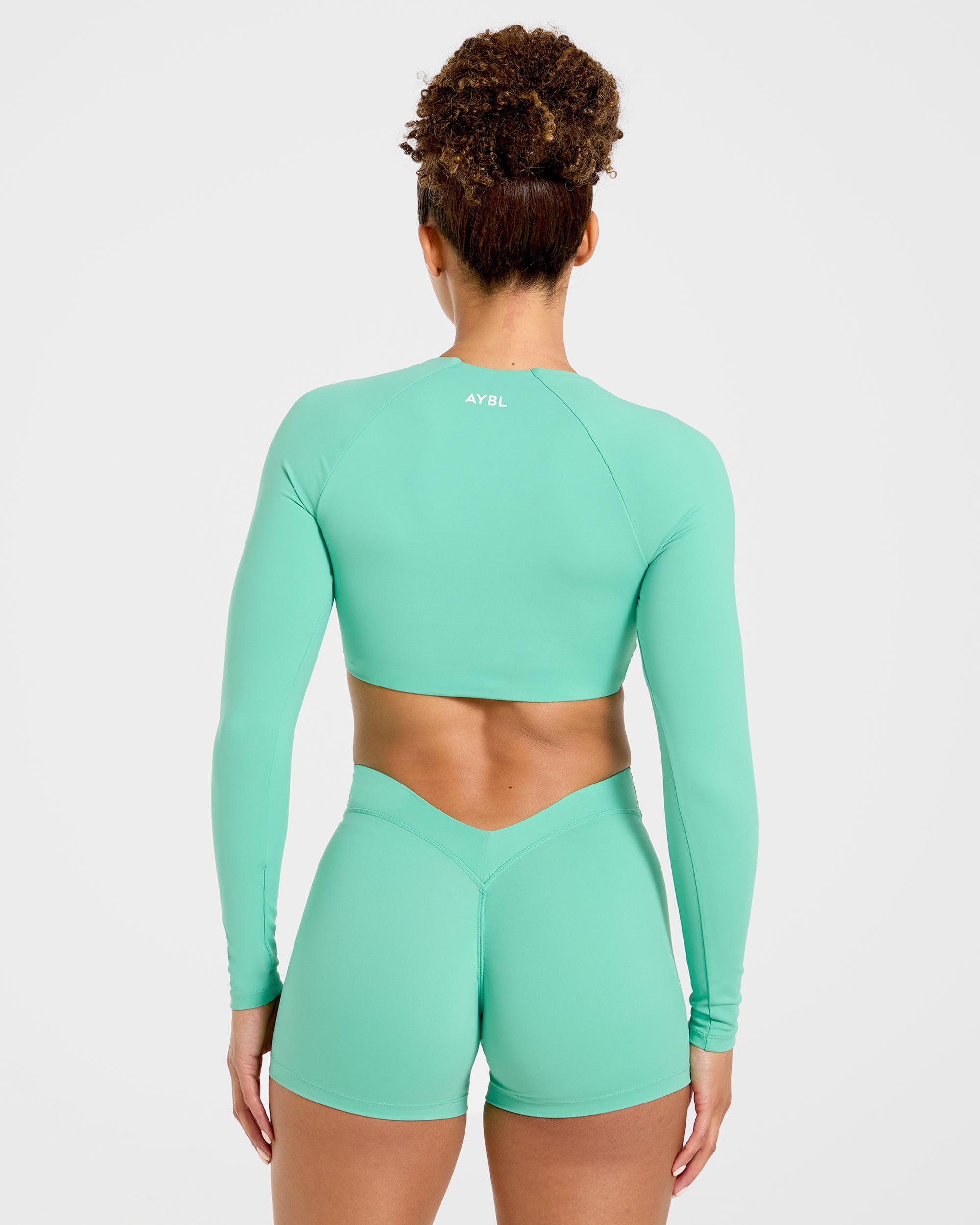Physique Long Sleeve Crop Top - Summer Green