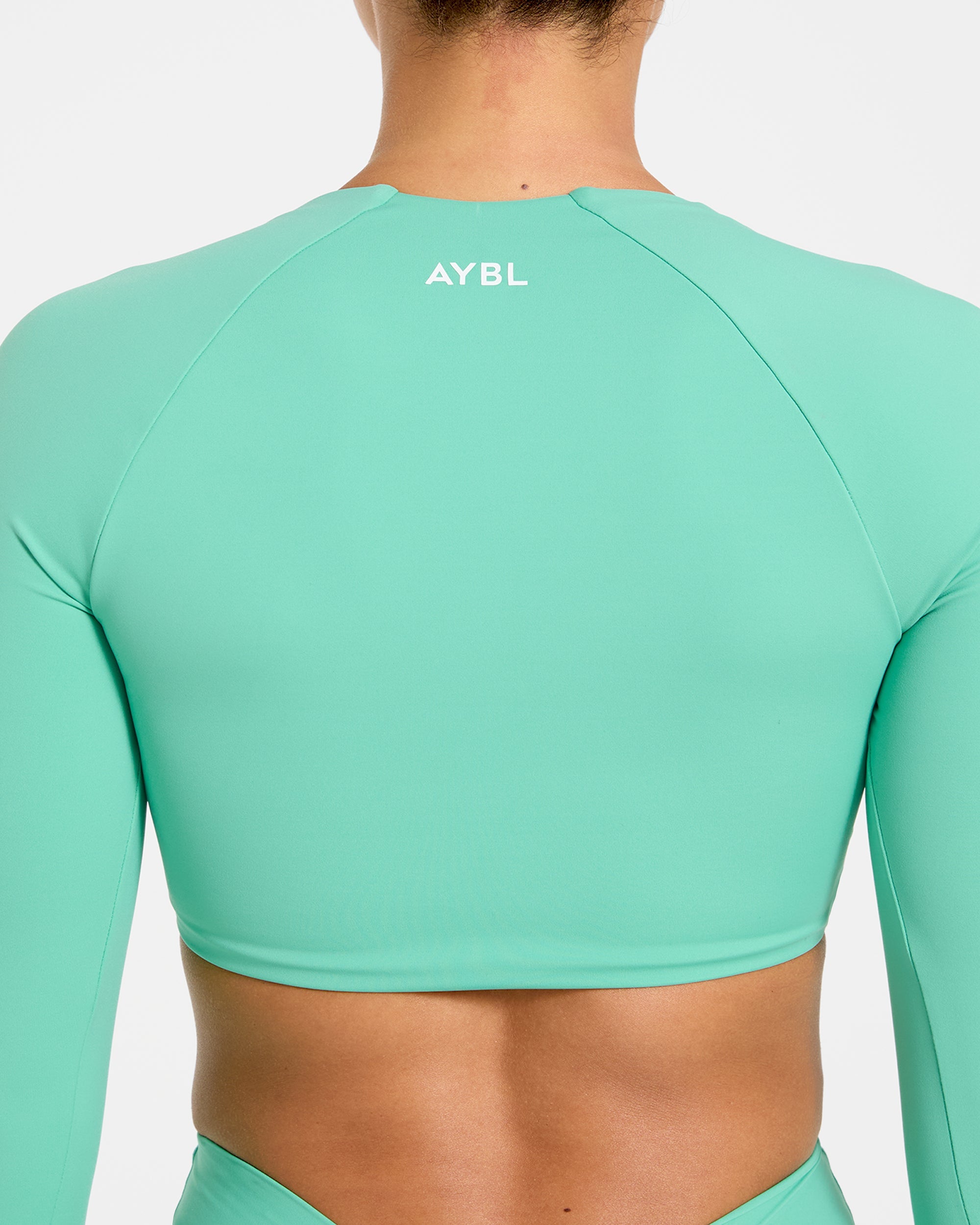 Physique Long Sleeve Crop Top - Summer Green