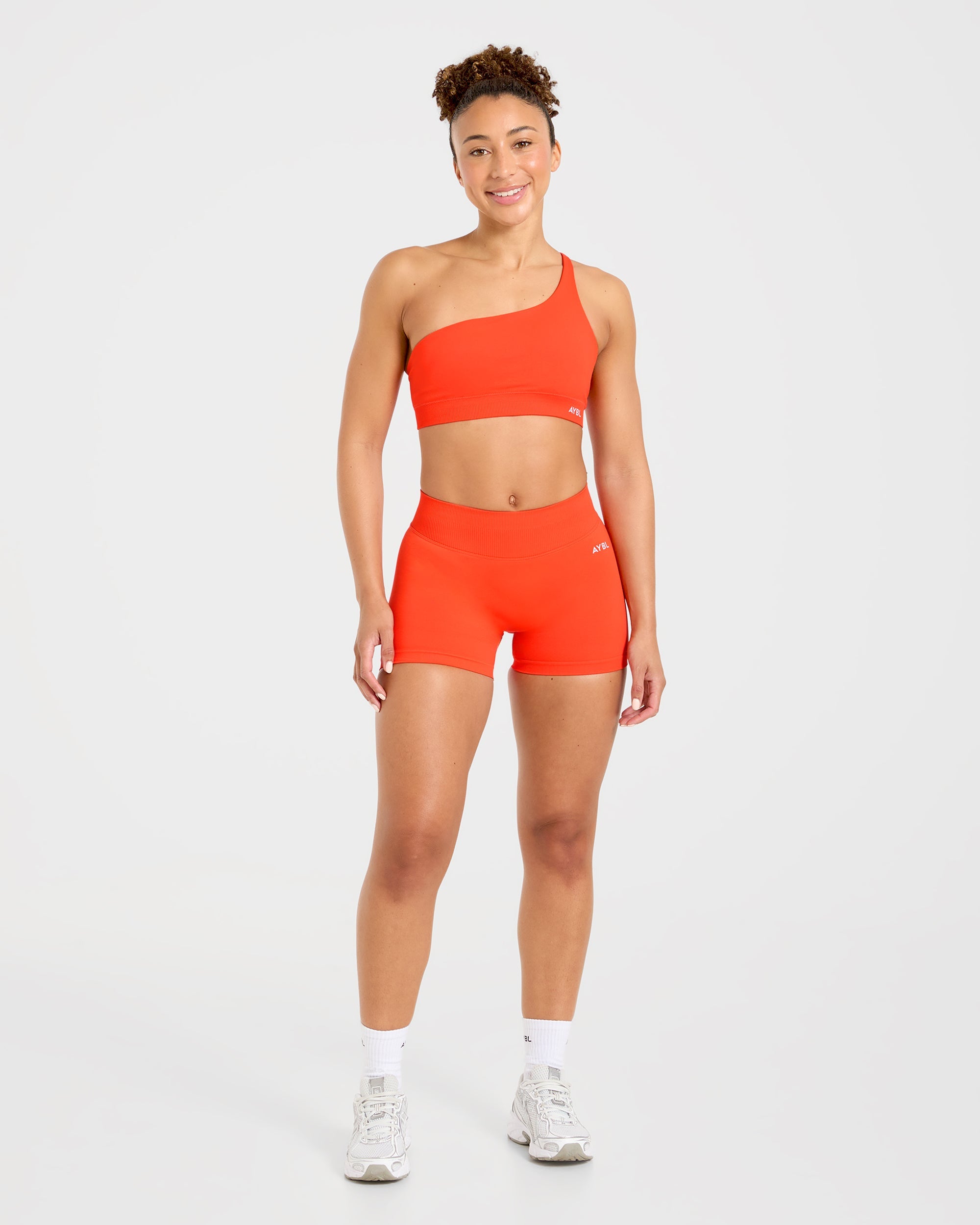 Enhance Seamless One Shoulder Sports Bra - Summer Orange