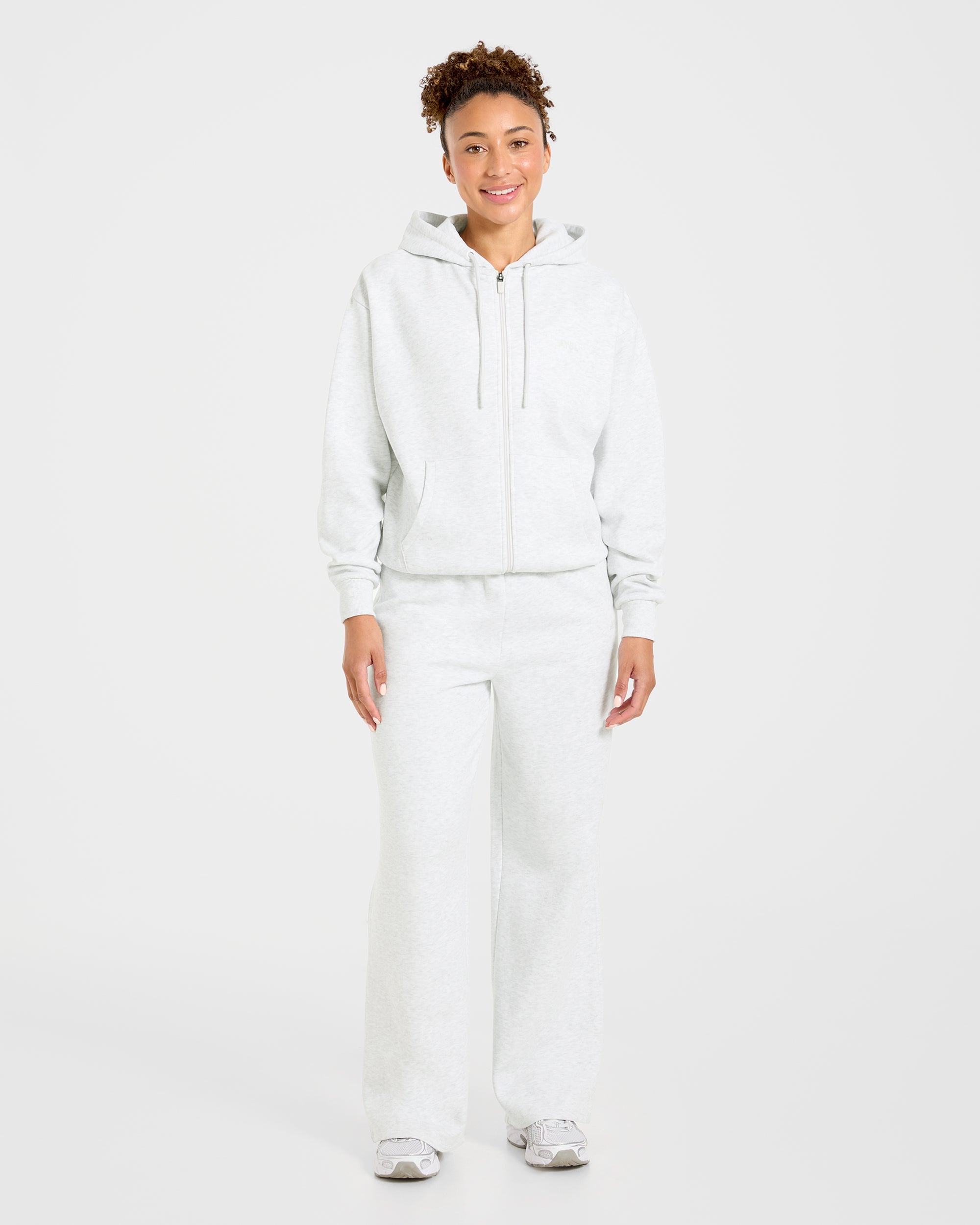 Lifestyle Oversized Zip Up Hoodie - Heather Grey