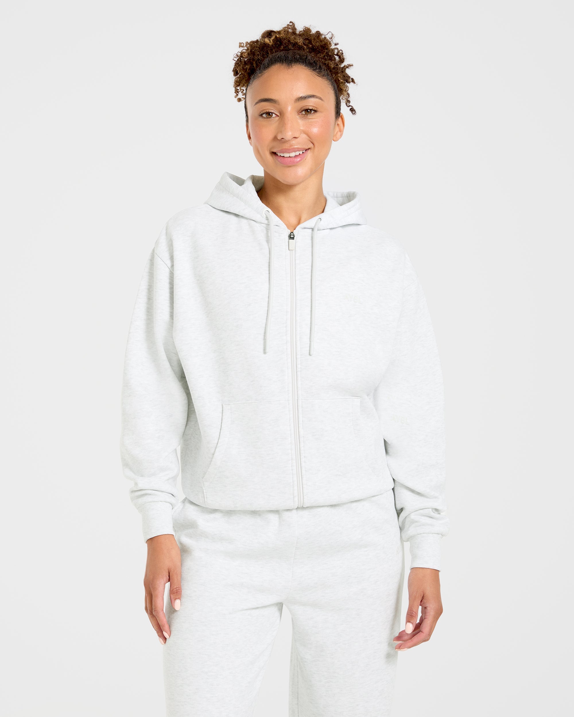 Lifestyle Oversized Zip Up Hoodie - Off White