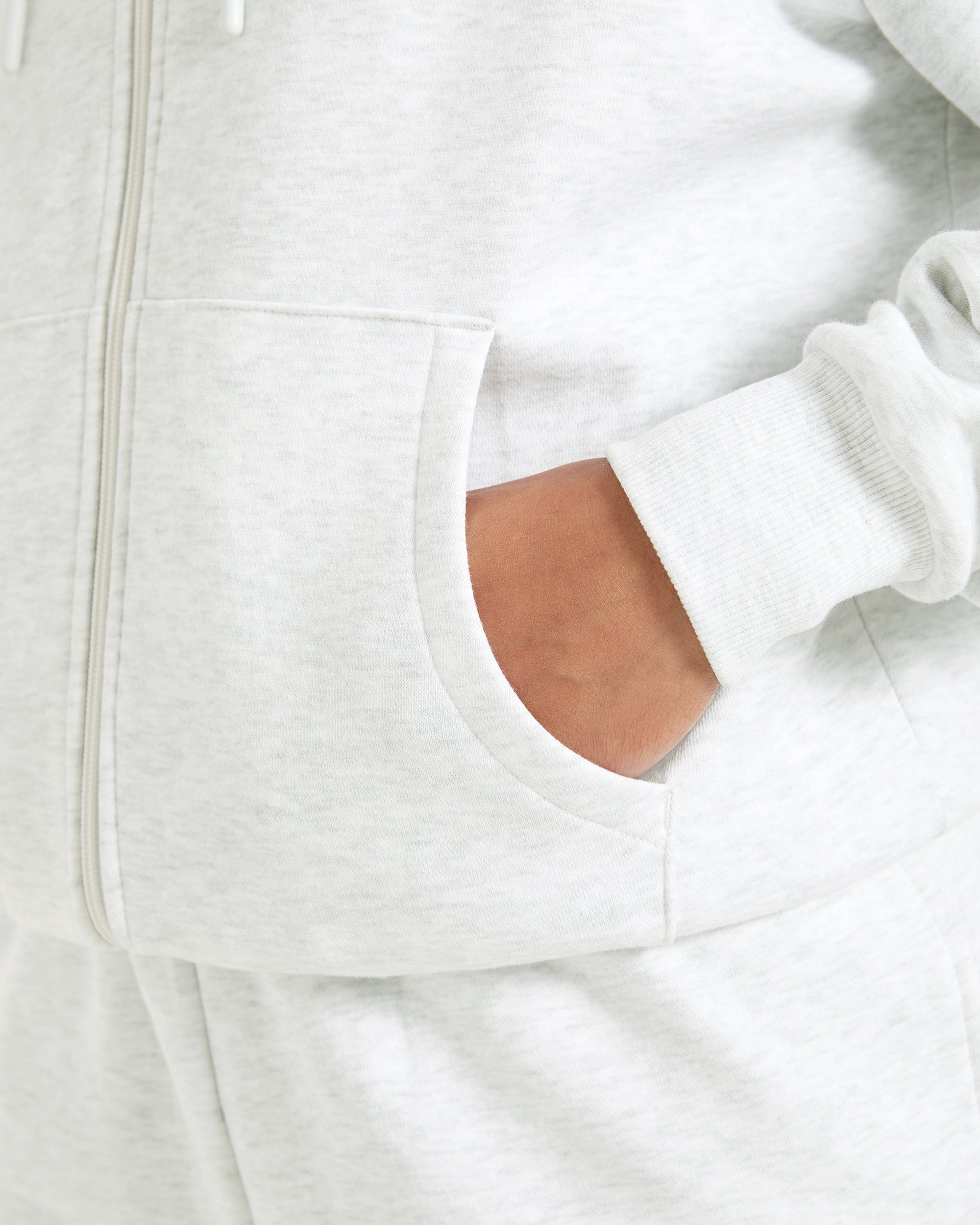 Lifestyle Oversized Zip Up Hoodie - Heather Grey