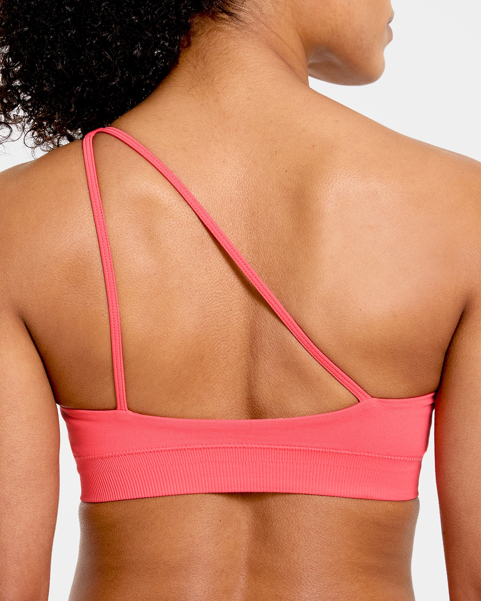 Enhance Seamless One Shoulder Sports Bra - Summer Coral