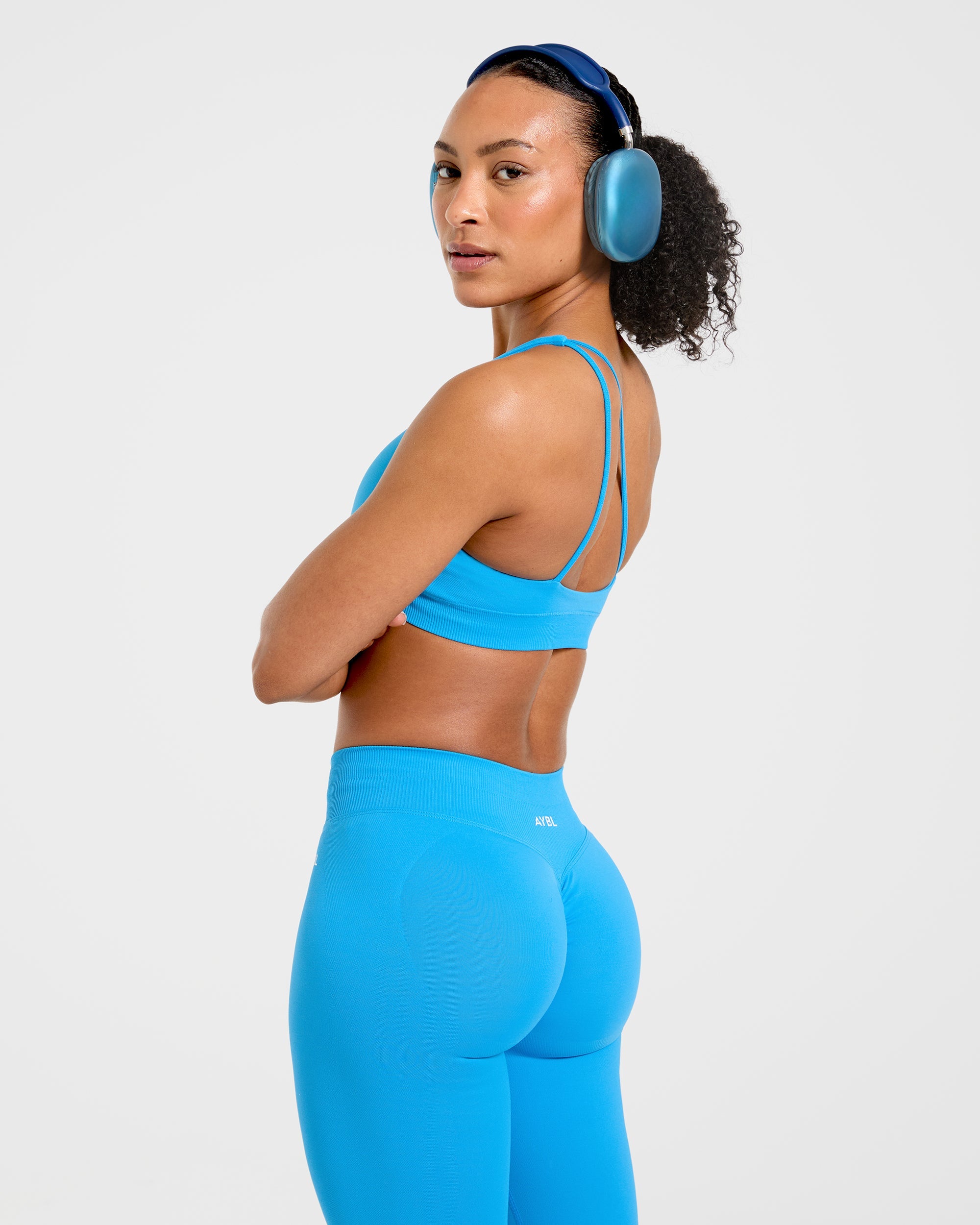 Enhance Seamless One Shoulder Sports Bra - Summer Cobalt