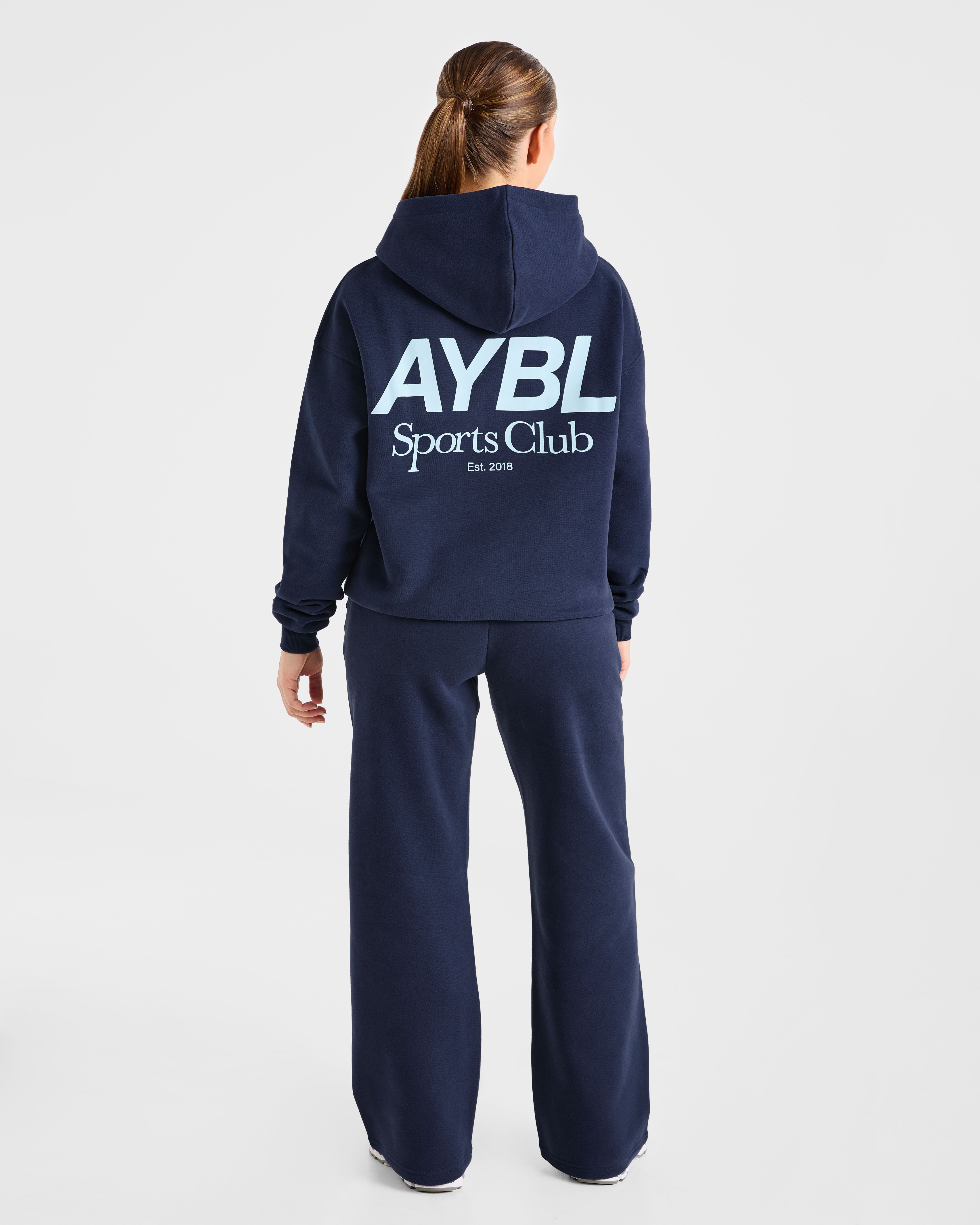 AYBL Sports Club Oversized Straight Leg Joggers - Navy/Blue