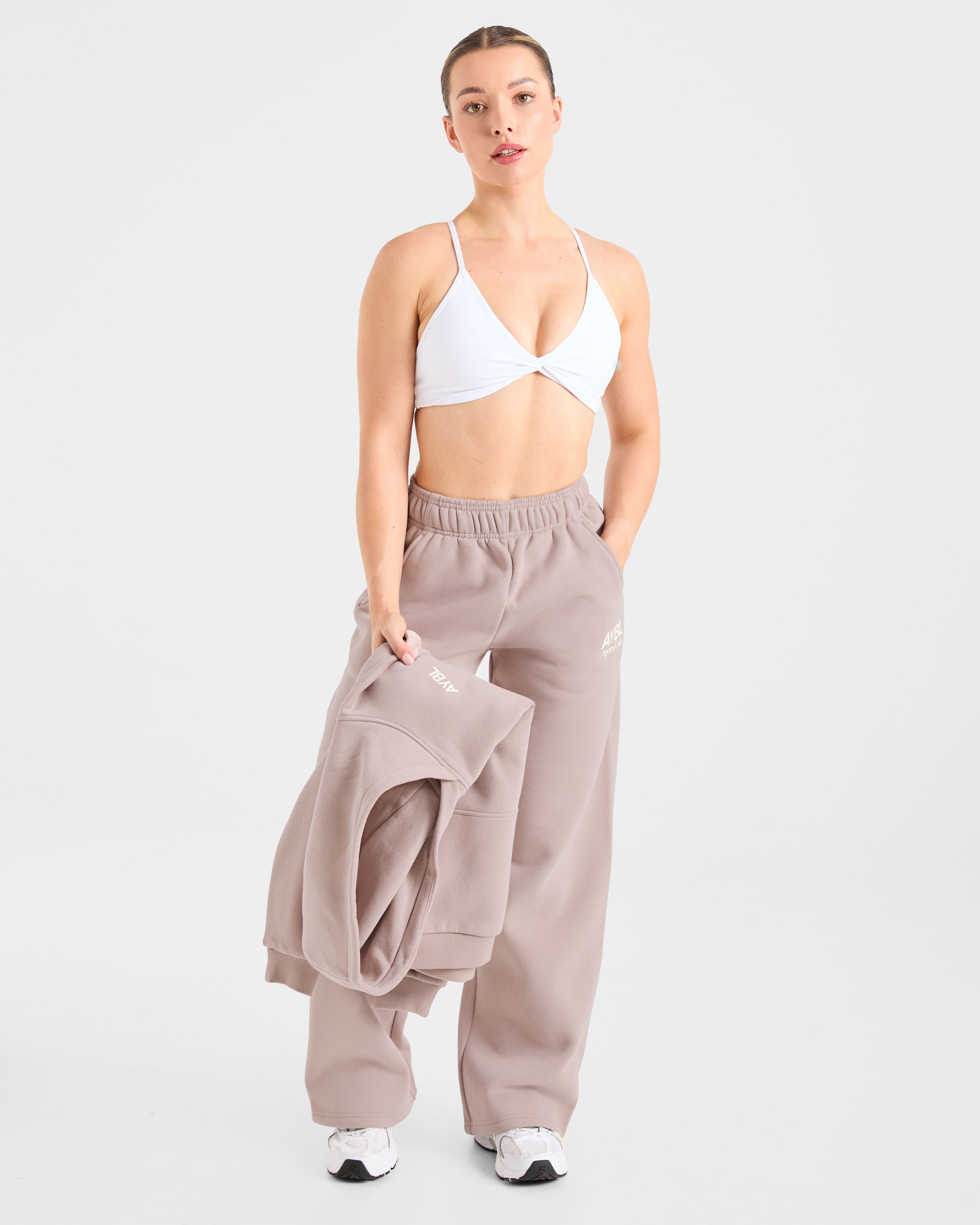 AYBL Sports Club Oversized Straight Leg Joggers - Mink Pink