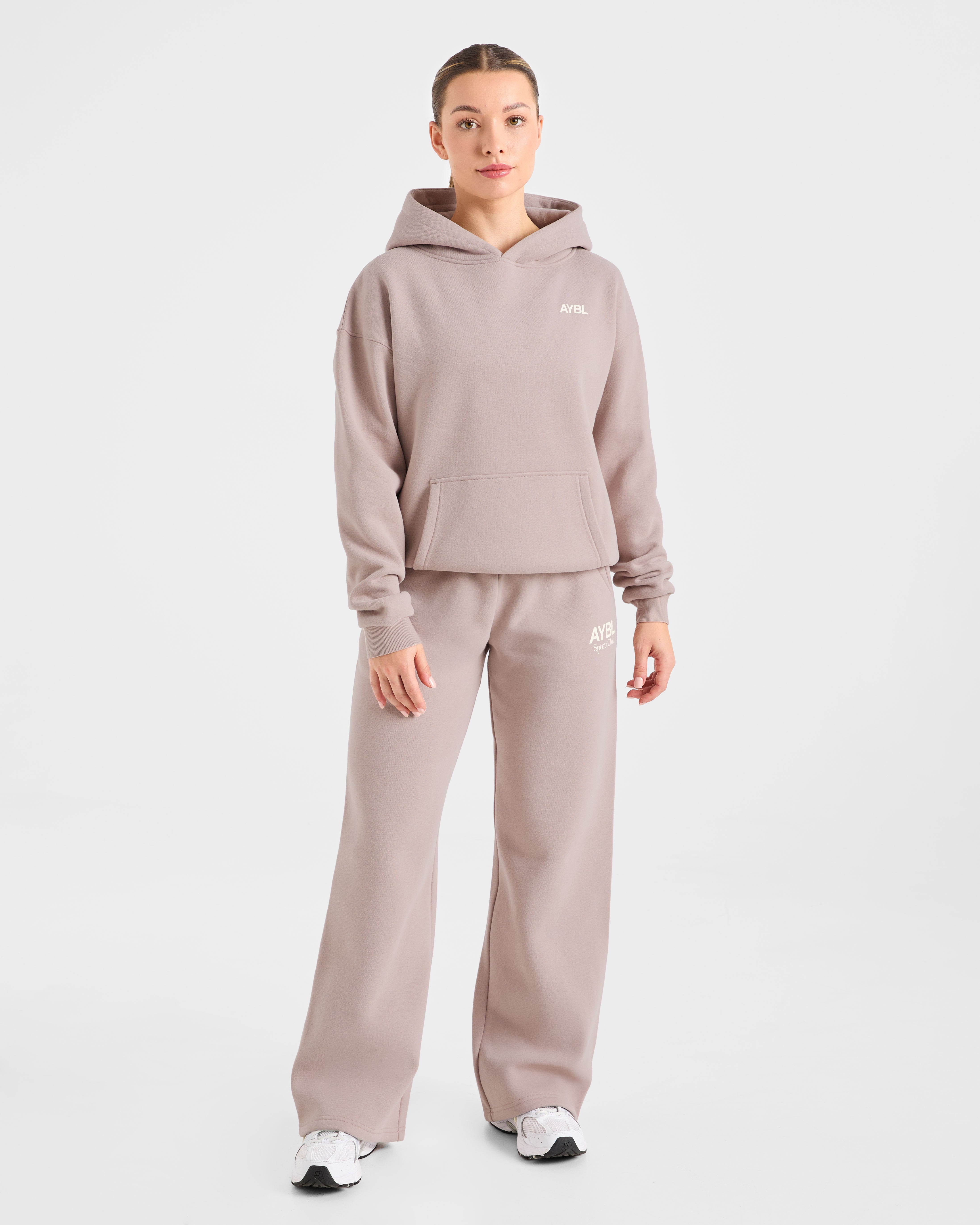 AYBL Sports Club Oversized Straight Leg Joggers - Mink Pink
