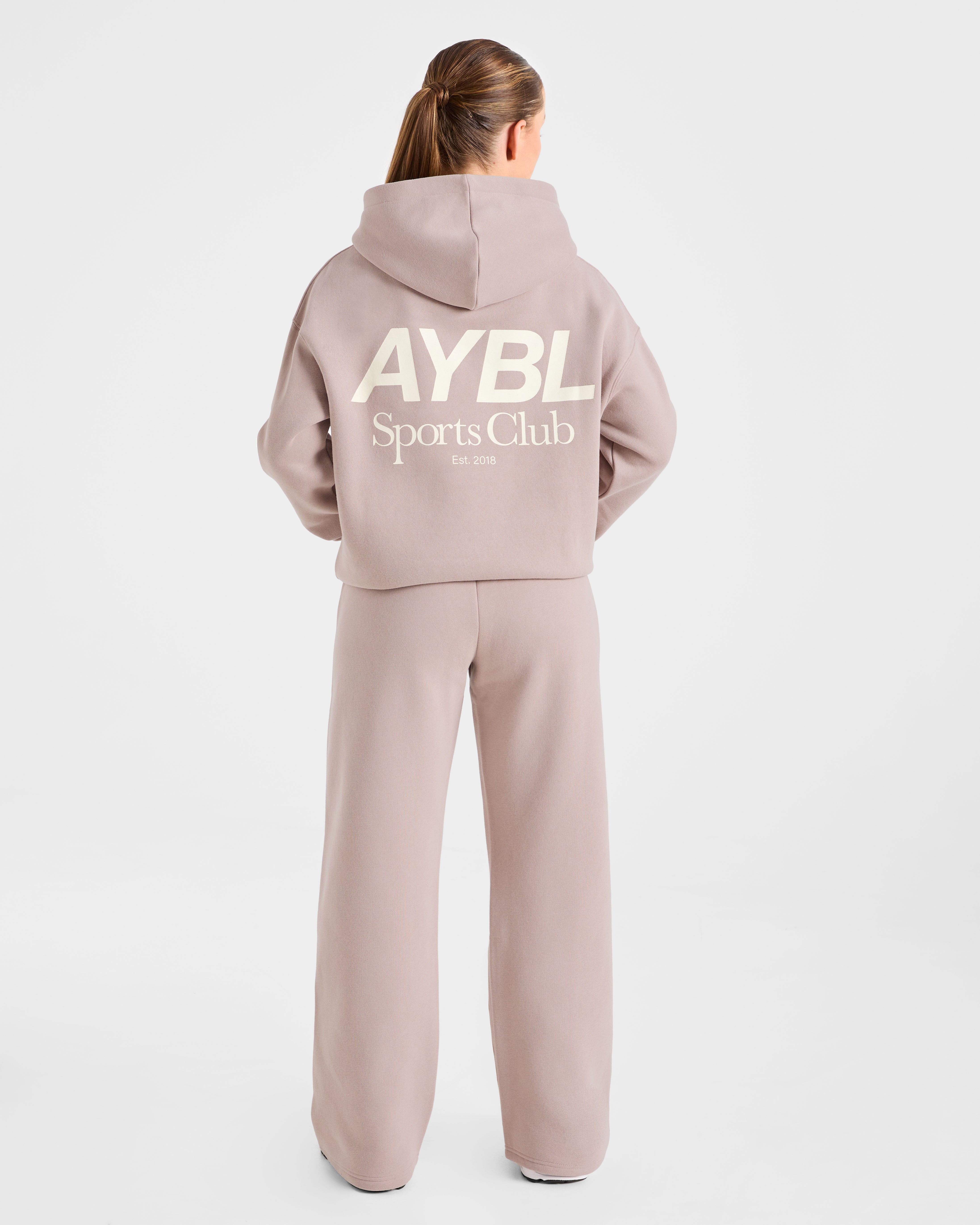 AYBL Sports Club Oversized Straight Leg Joggers - Mink Pink