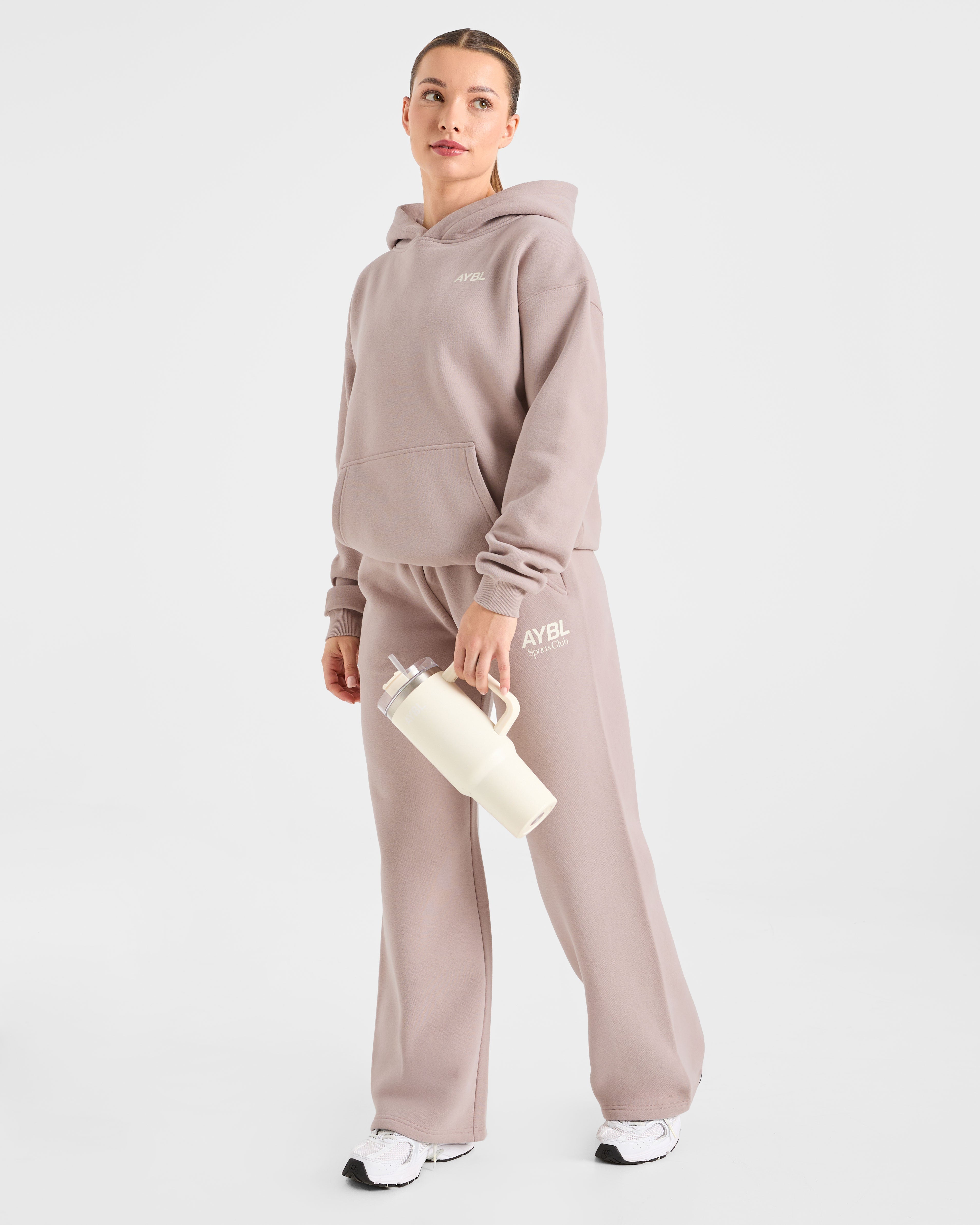 AYBL Sports Club Oversized Straight Leg Joggers - Mink Pink