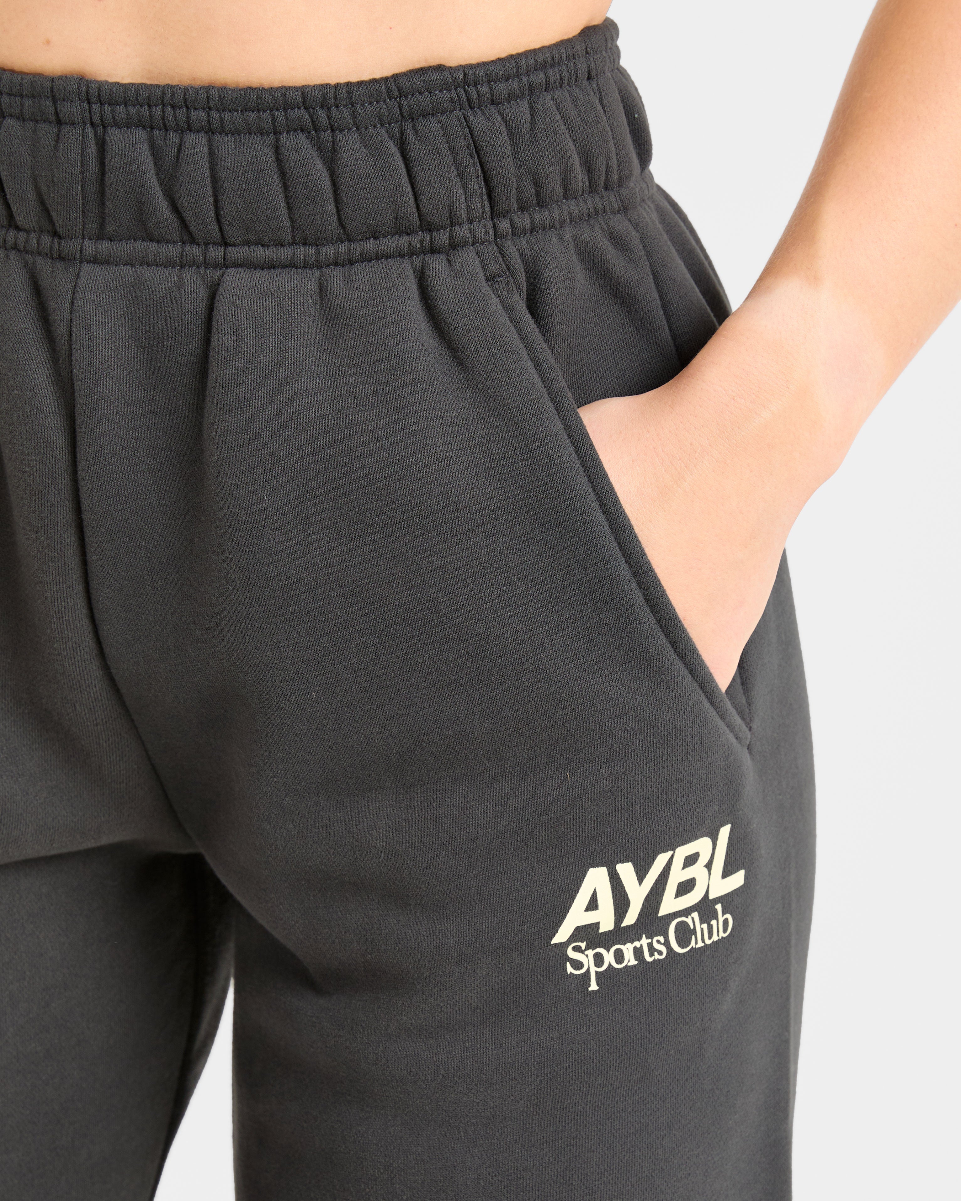 AYBL Sports Club Oversized Straight Leg Joggers - Charcoal/Yellow
