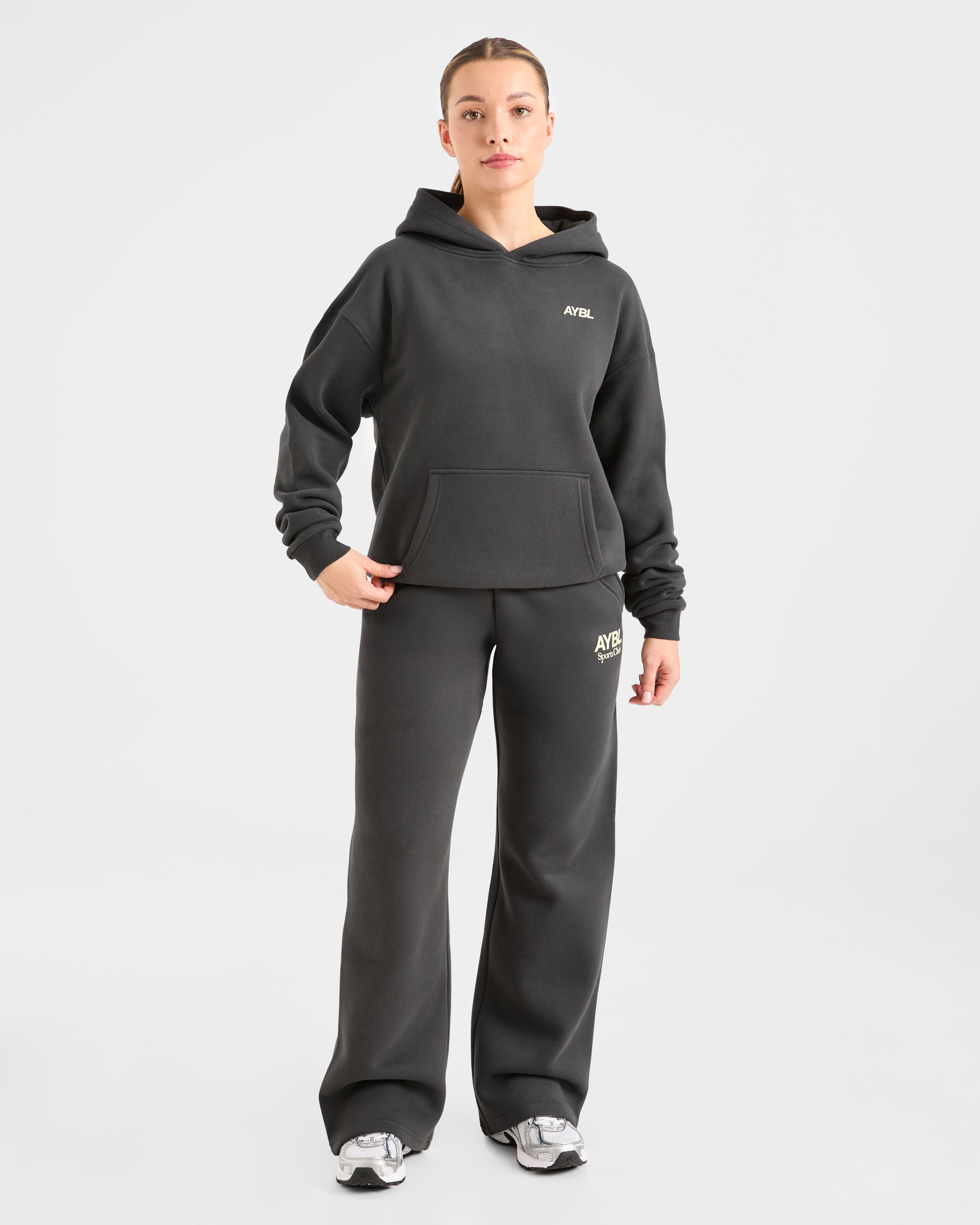 AYBL Sports Club Oversized Hoodie - Charcoal/Yellow