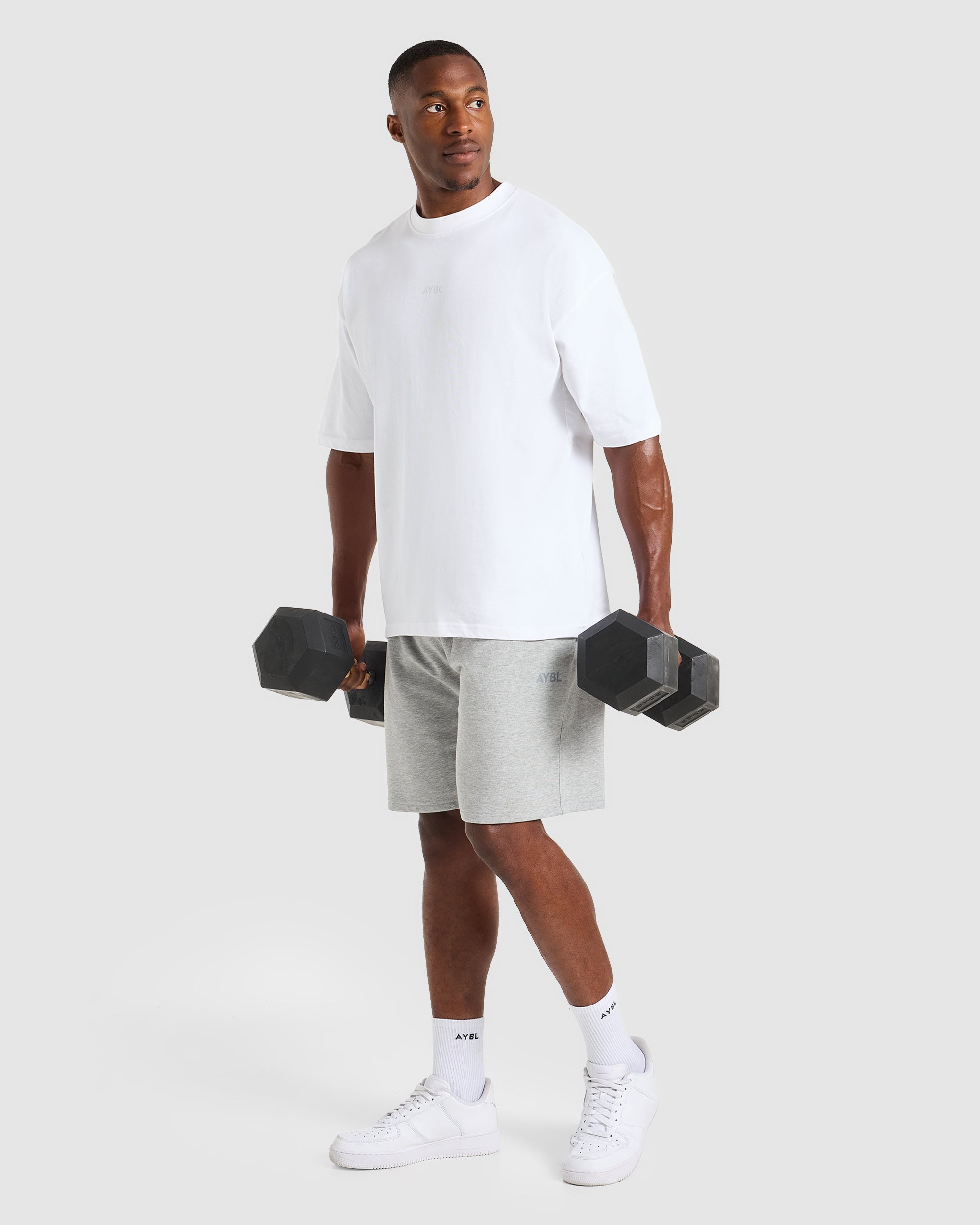 Craft Oversized Shorts - Mid Marl Grey