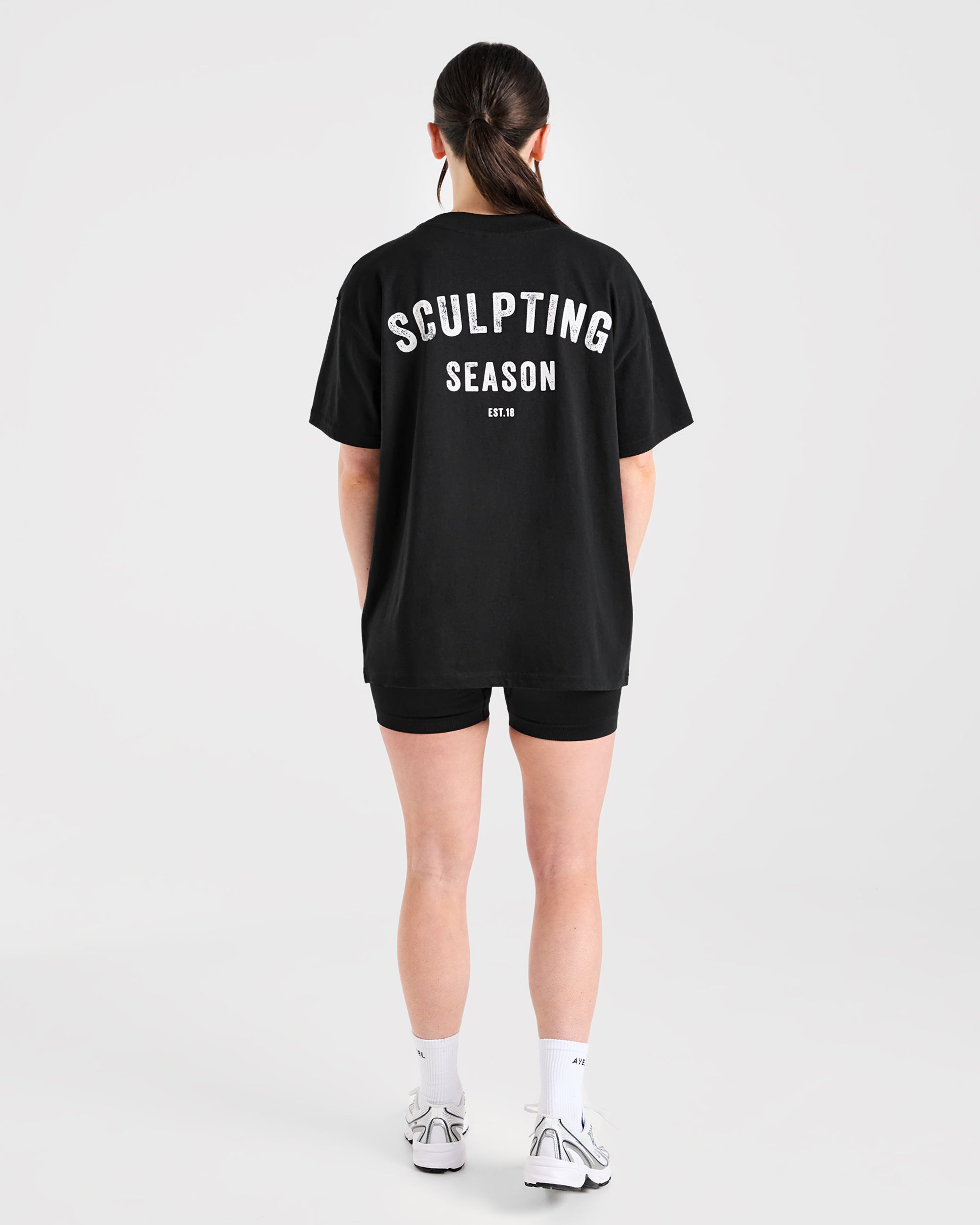 Sculpting Season Oversized T Shirt - Black