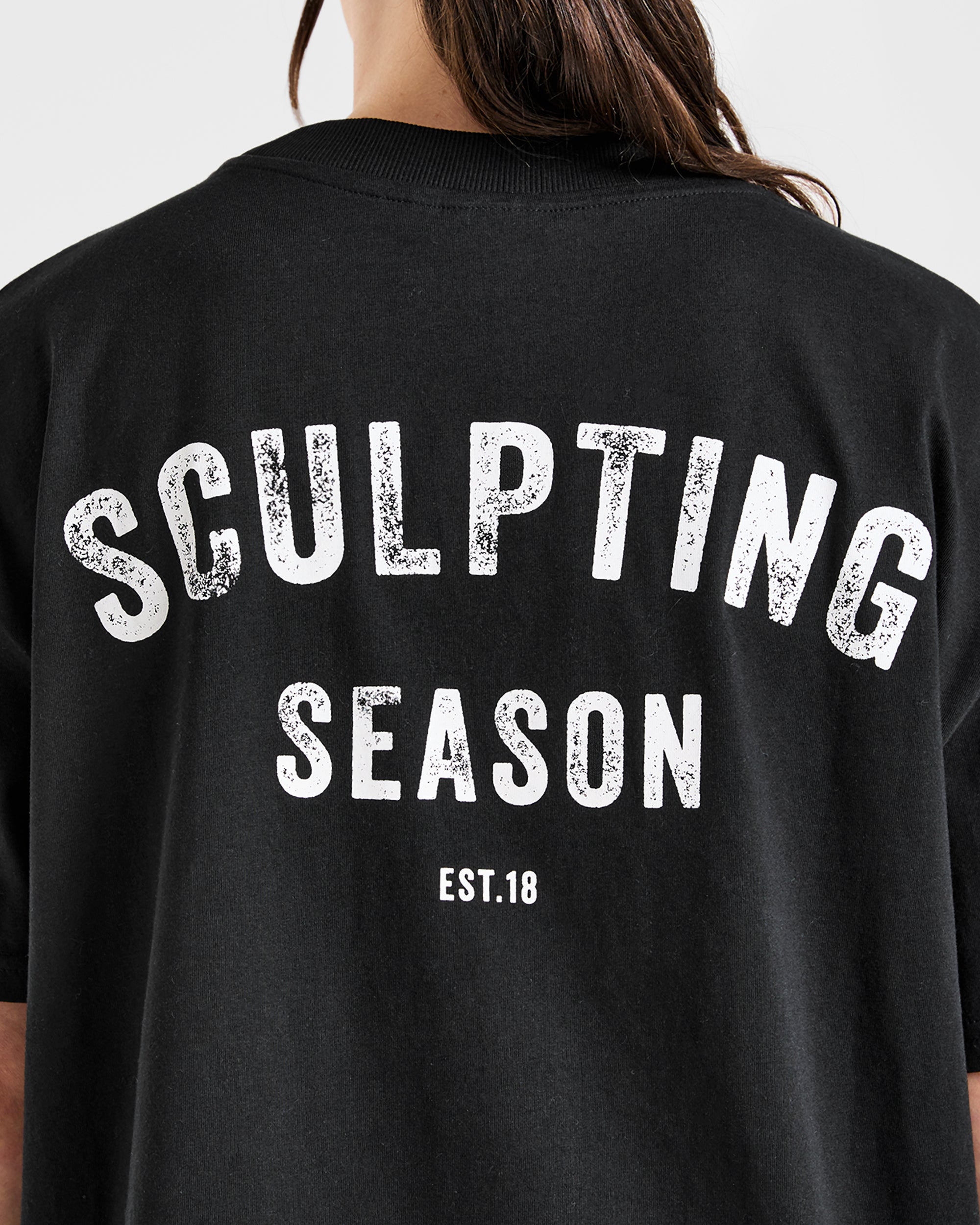 Sculpting Season Oversized T Shirt - Black