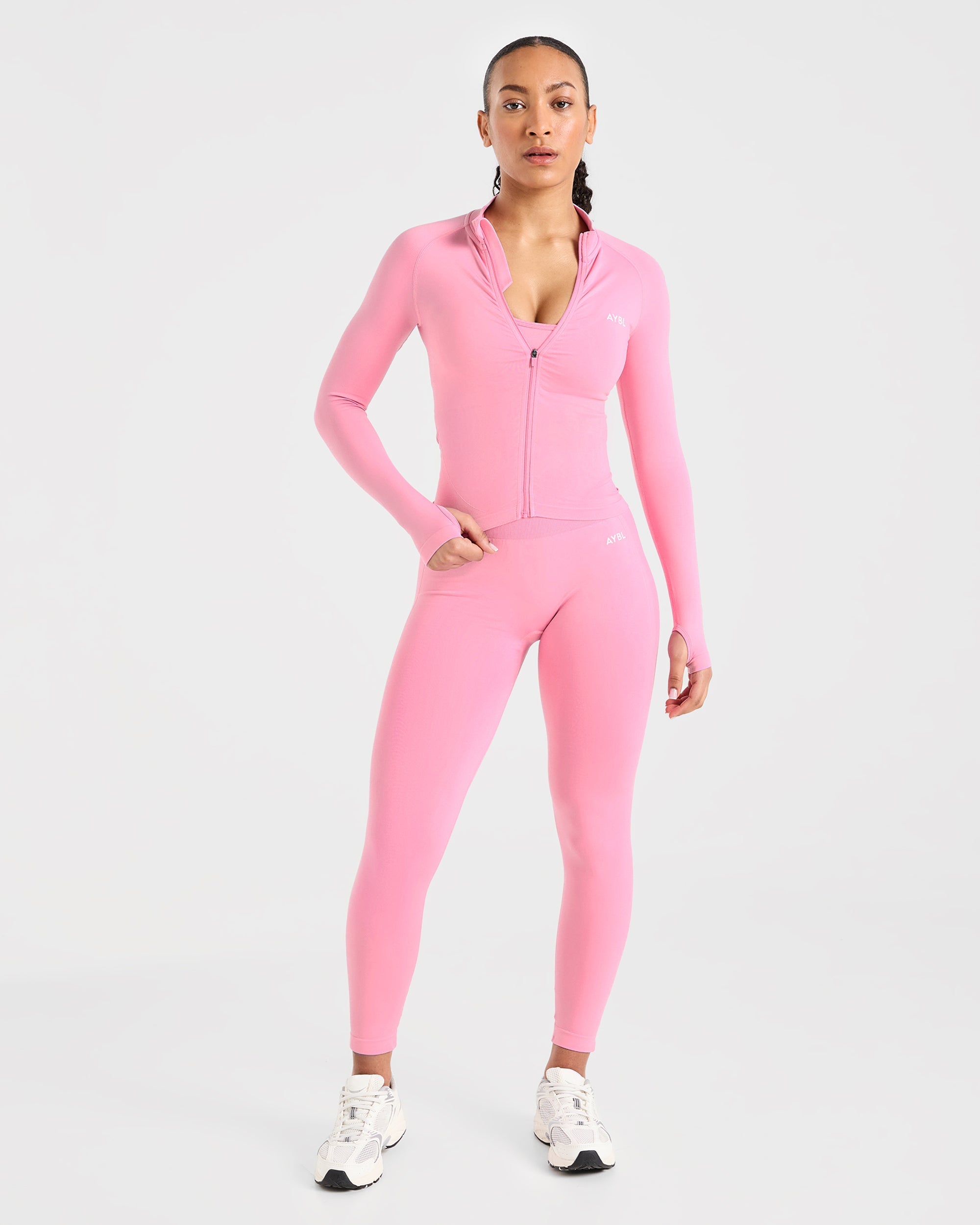 Empower Seamless Full Zip Jacket - Baby Pink