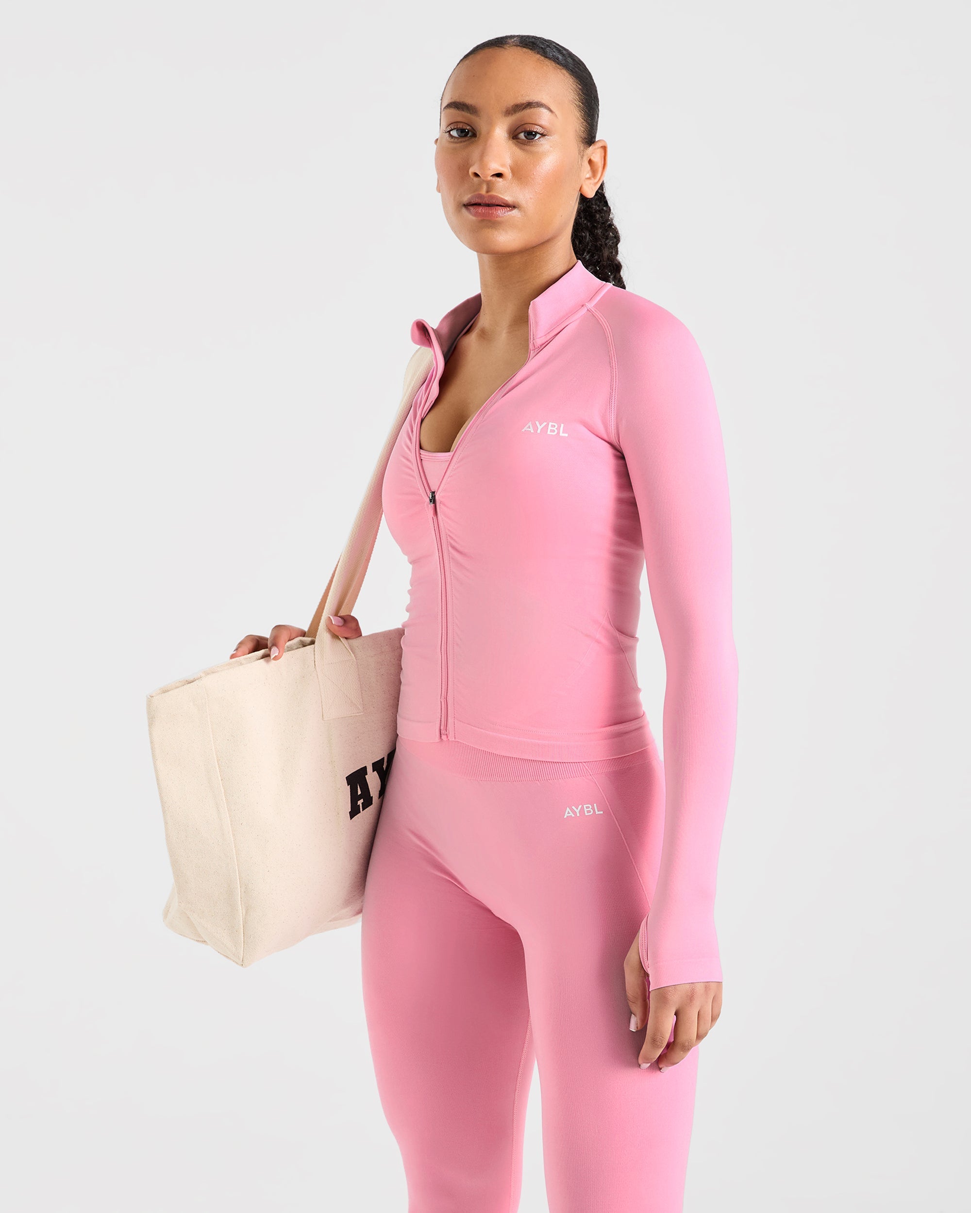 Empower Seamless Full Zip Jacket - Baby Pink