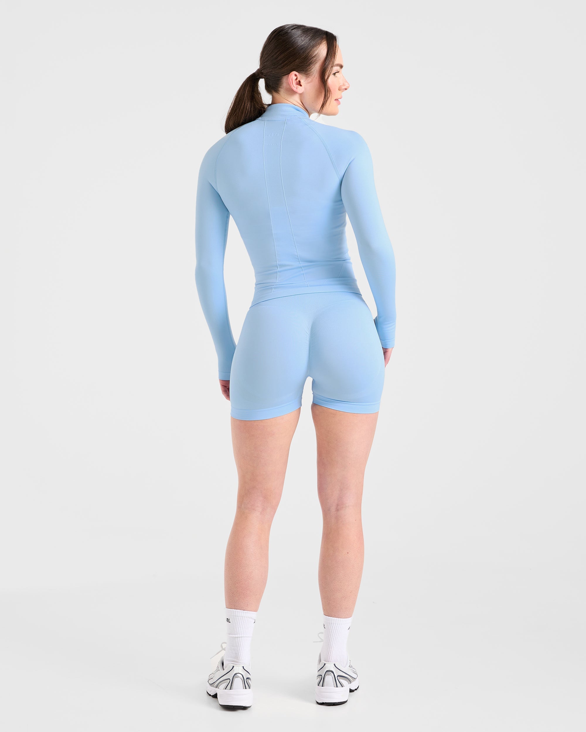 Empower Seamless Full Zip Jacket - Sky Blue