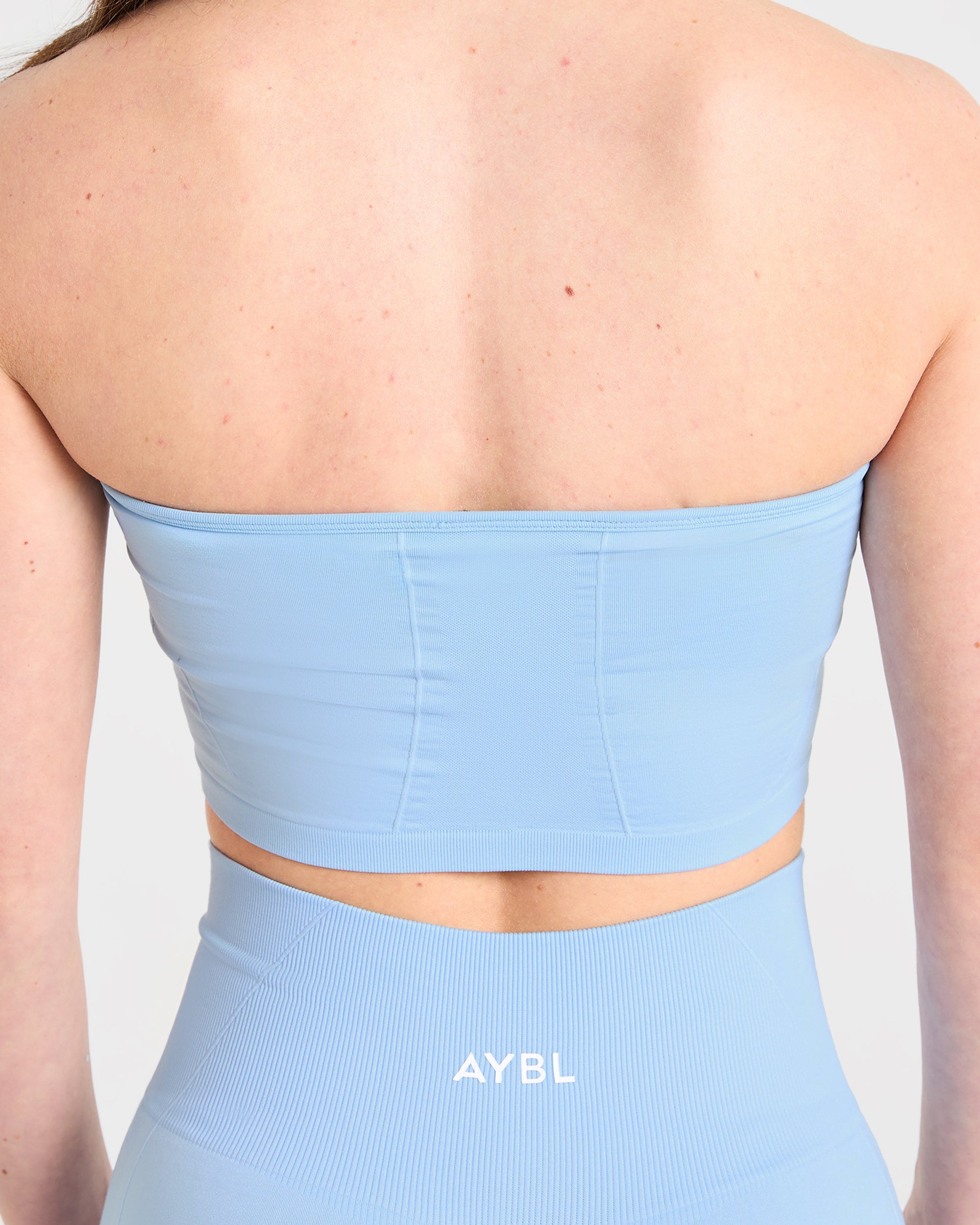 Empower Seamless Halterneck Crop Top - Sky Blue