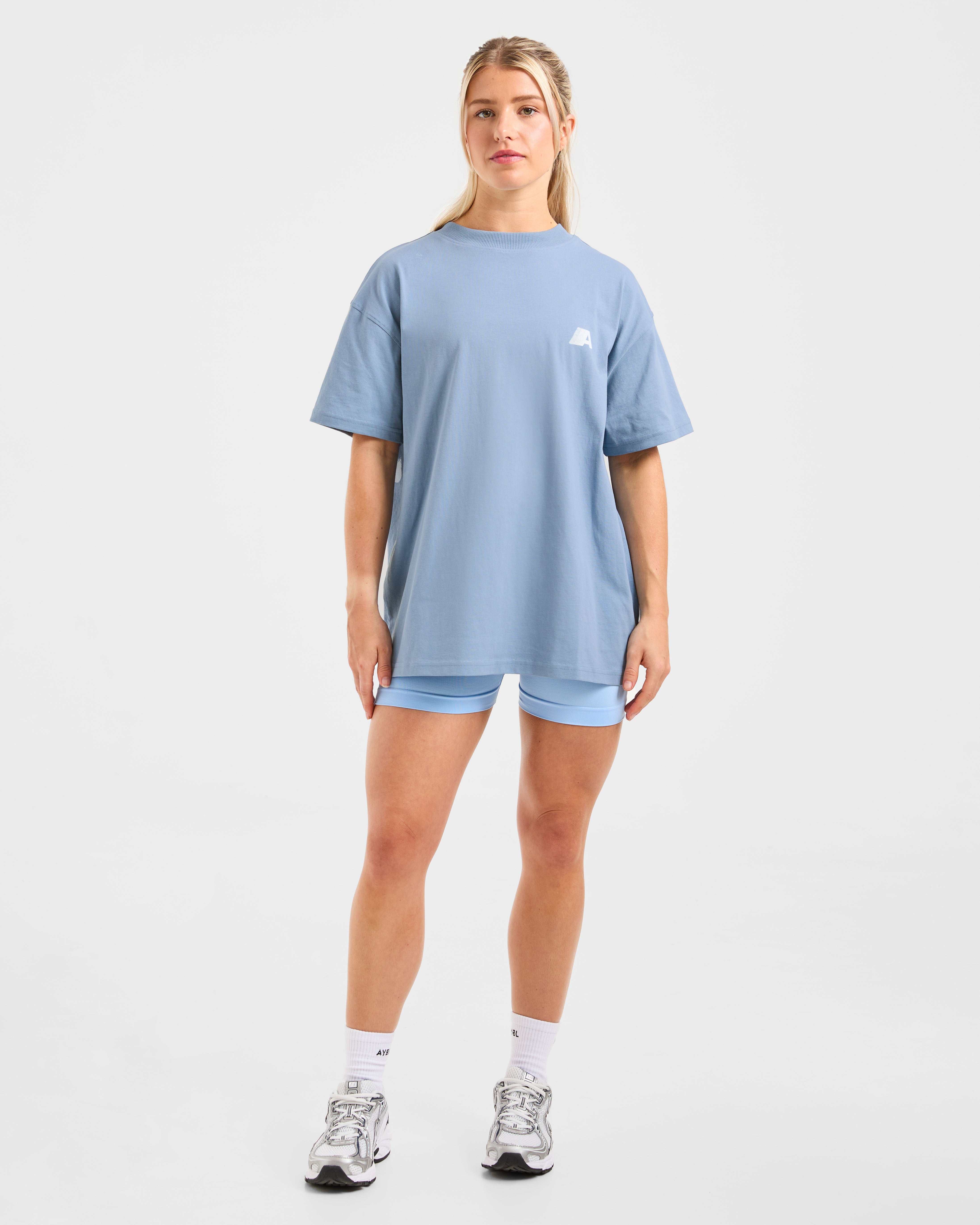 Retro Athletics Oversized T Shirt - Vintage Blue