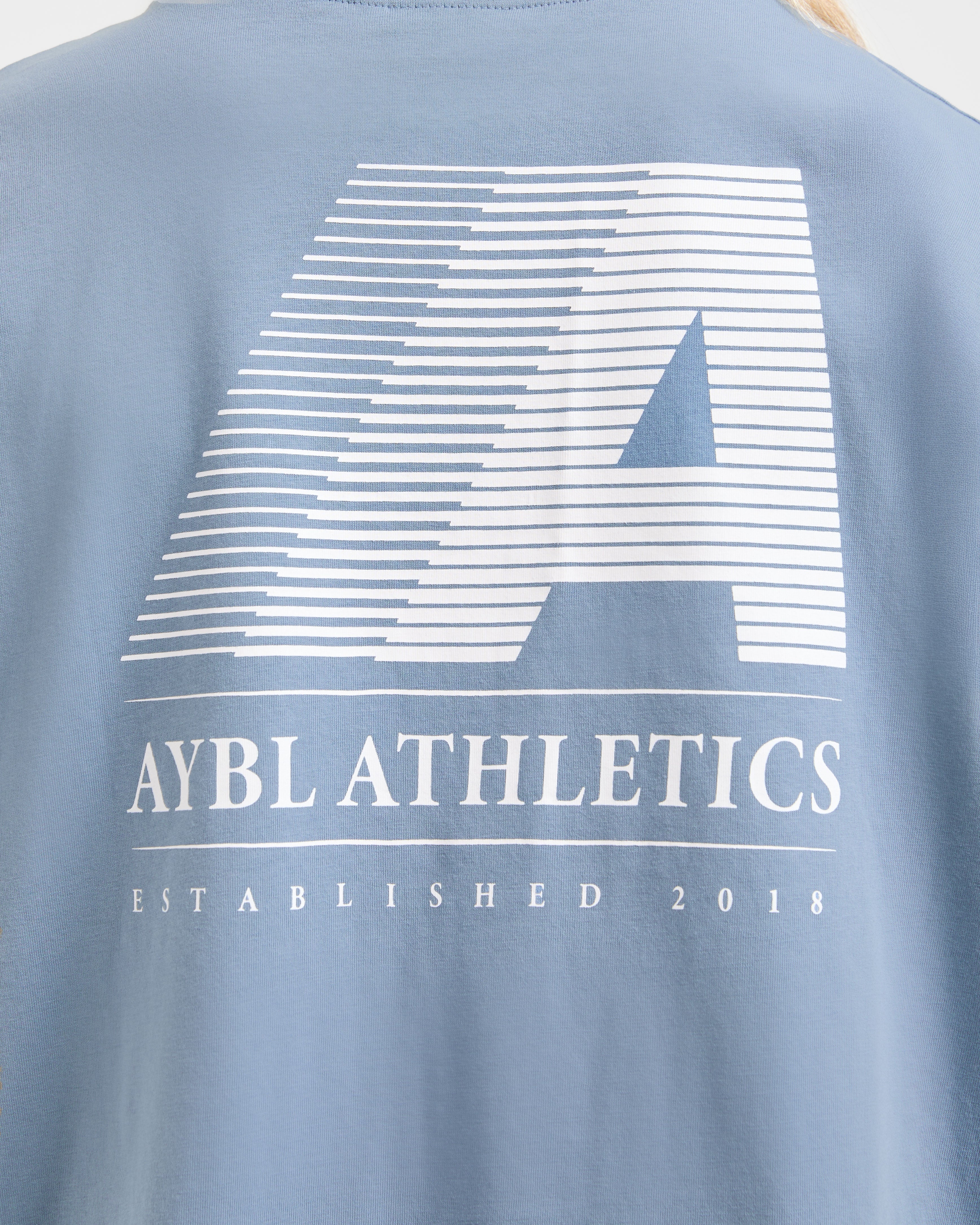 Retro Athletics Oversized T Shirt - Vintage Blue