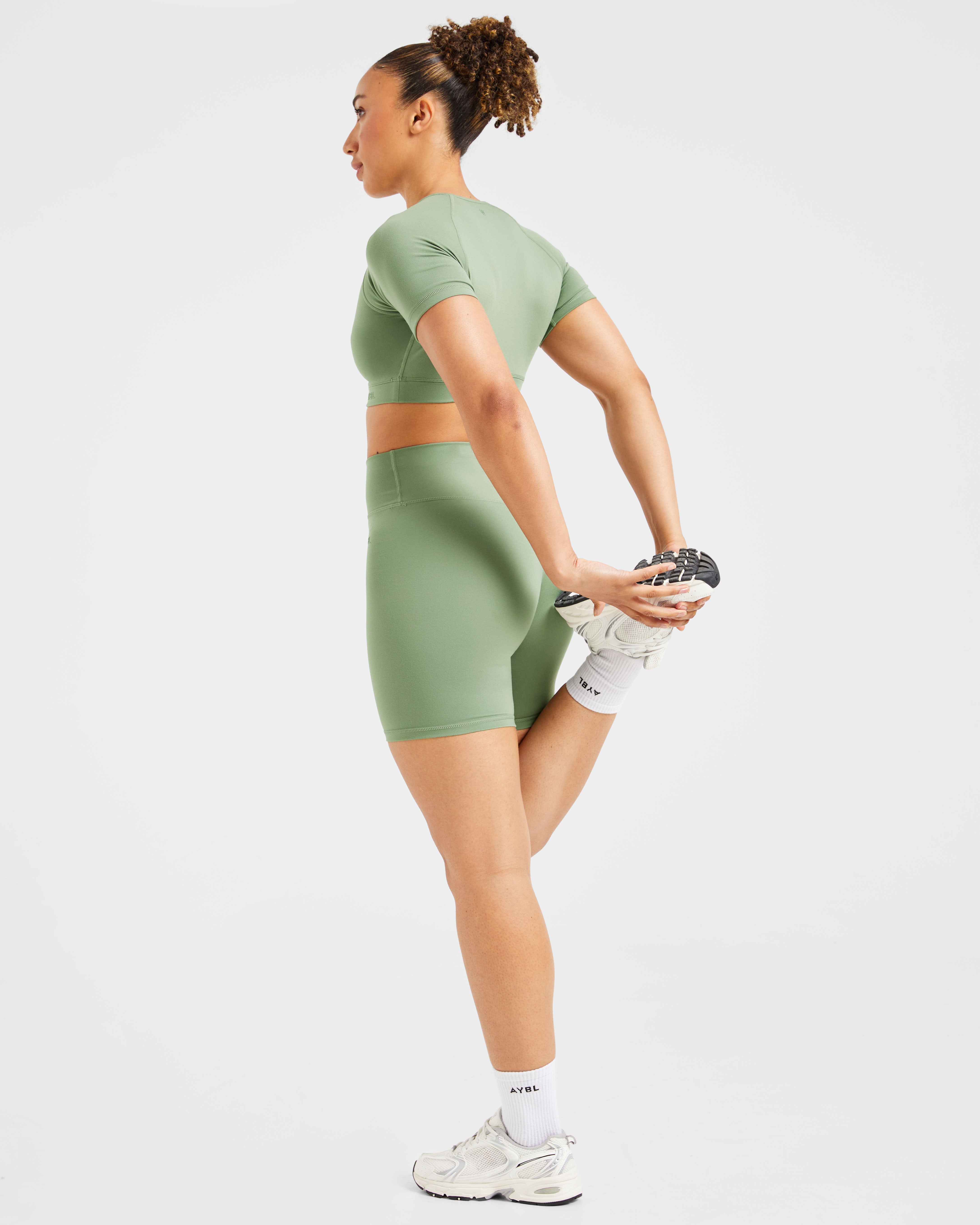 Staple Crop Top - Olive Green