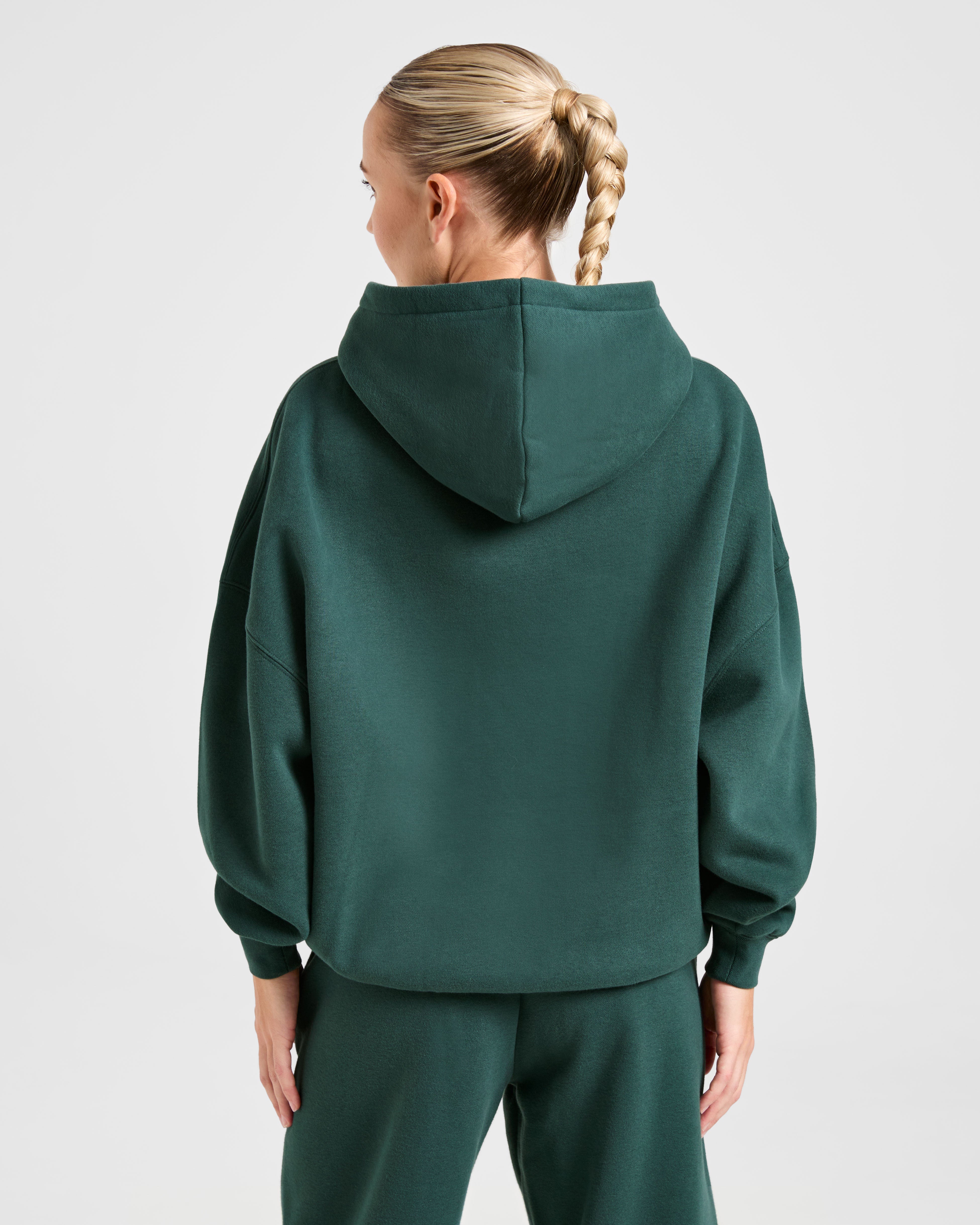 Classic Plush Oversized Hoodie - Pine Green