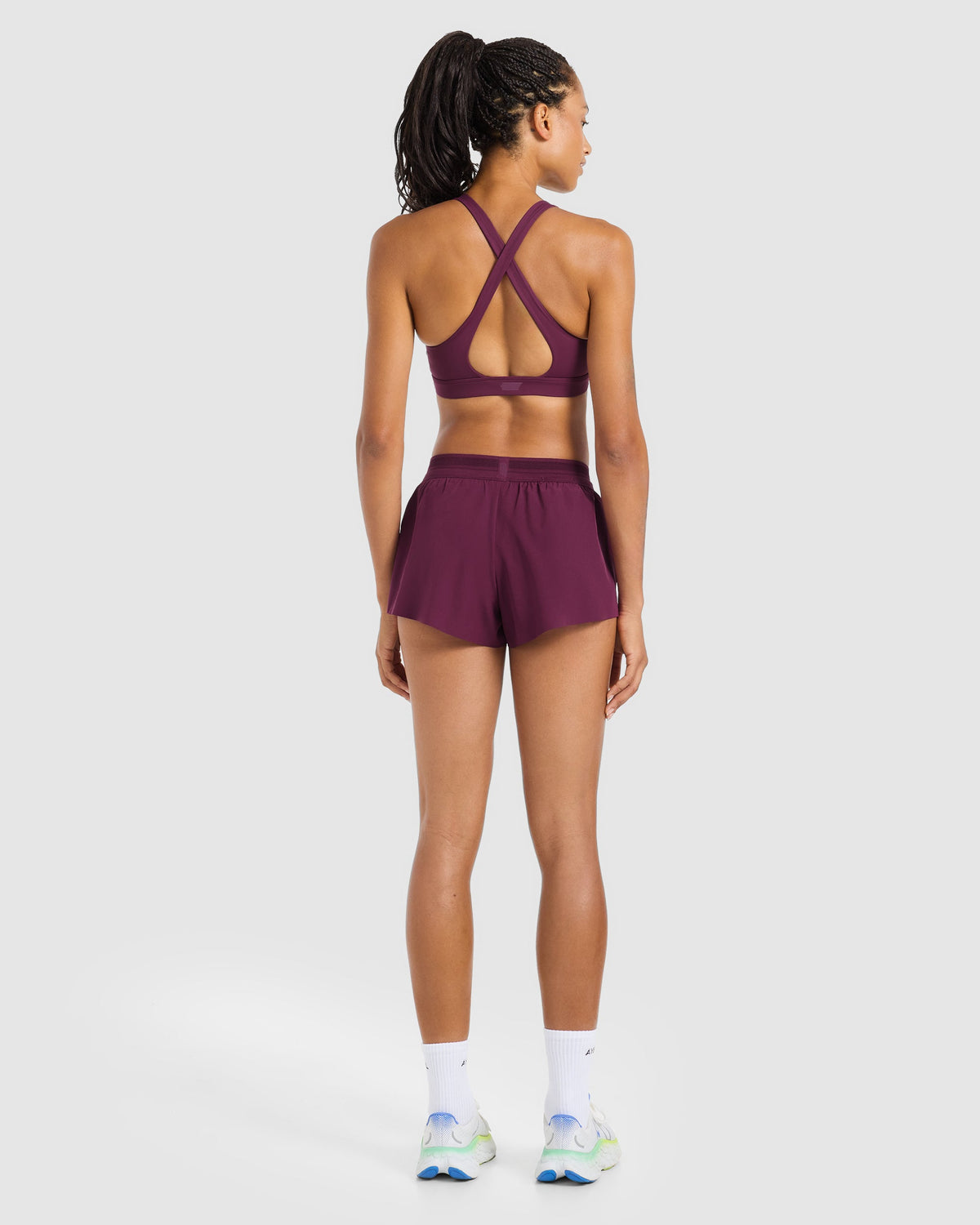 Run Cross Back Sports Bra - Plum