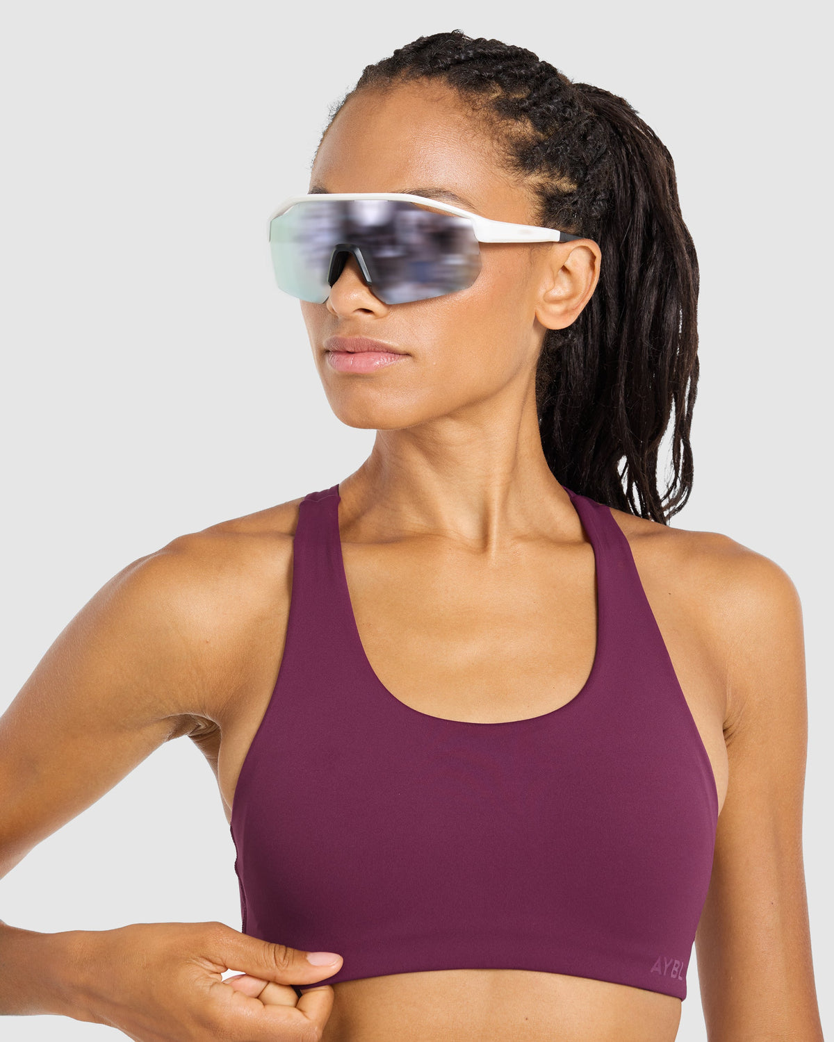 Run Cross Back Sports Bra - Plum