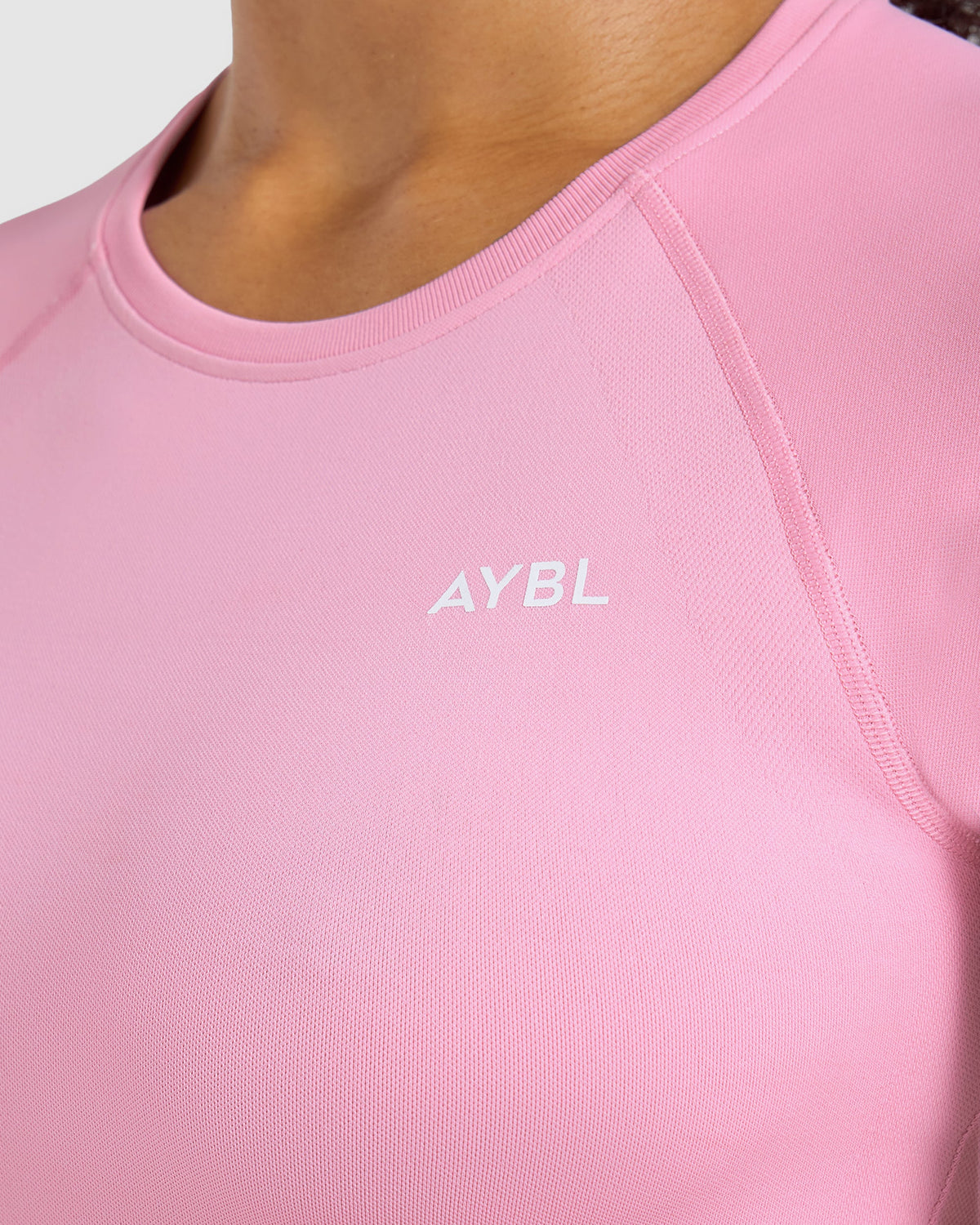Enhance Seamless Short Sleeve Top - Sugar Pink