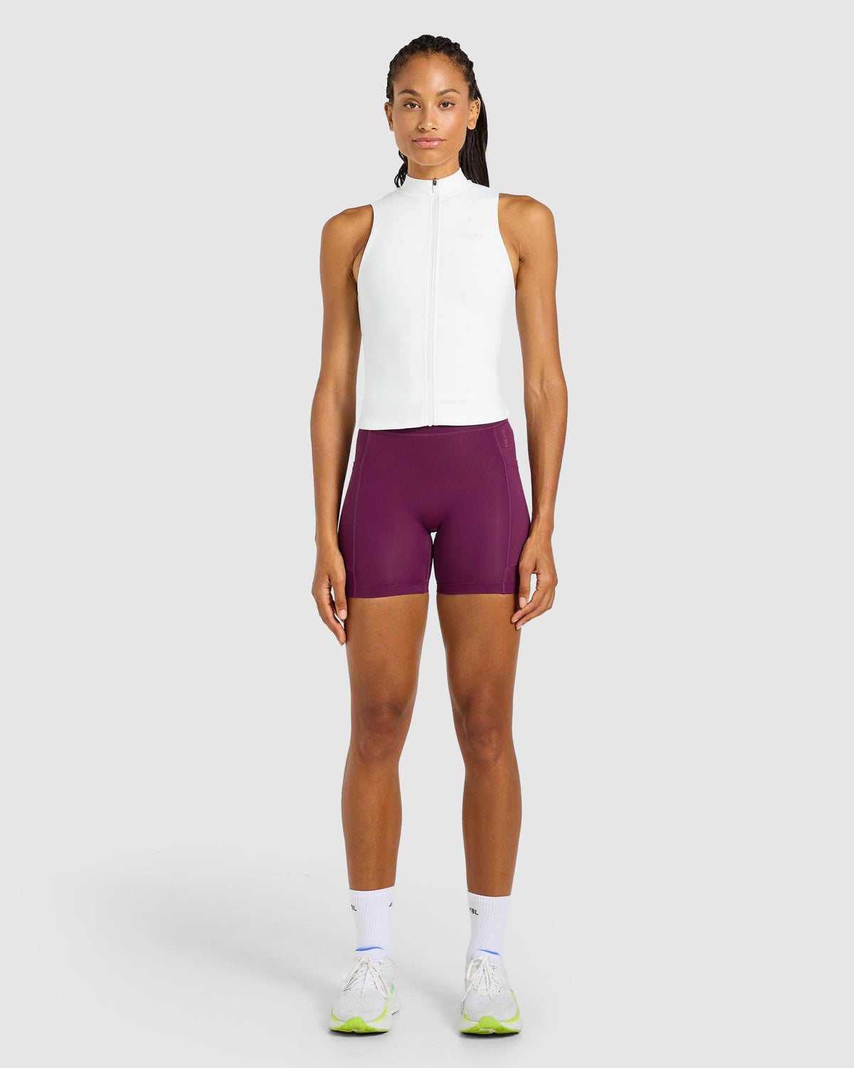Run Sleeveless Zip Up Jacket - White
