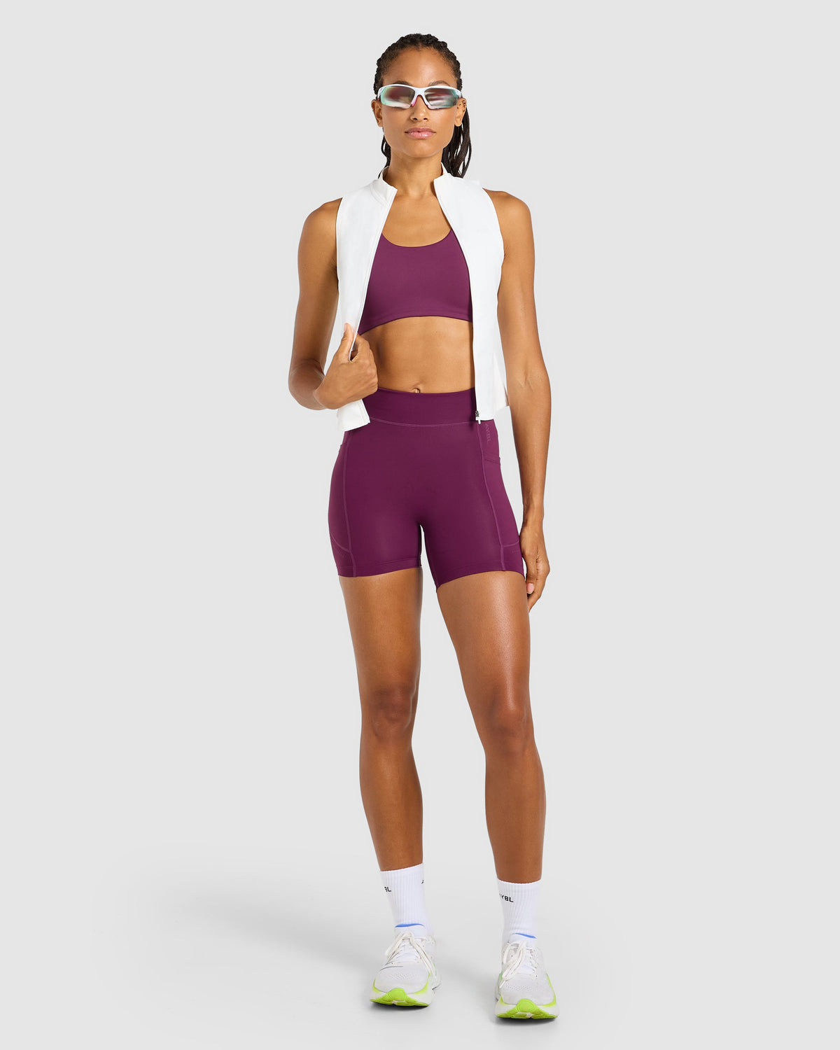 Run Sleeveless Zip Up Jacket - White