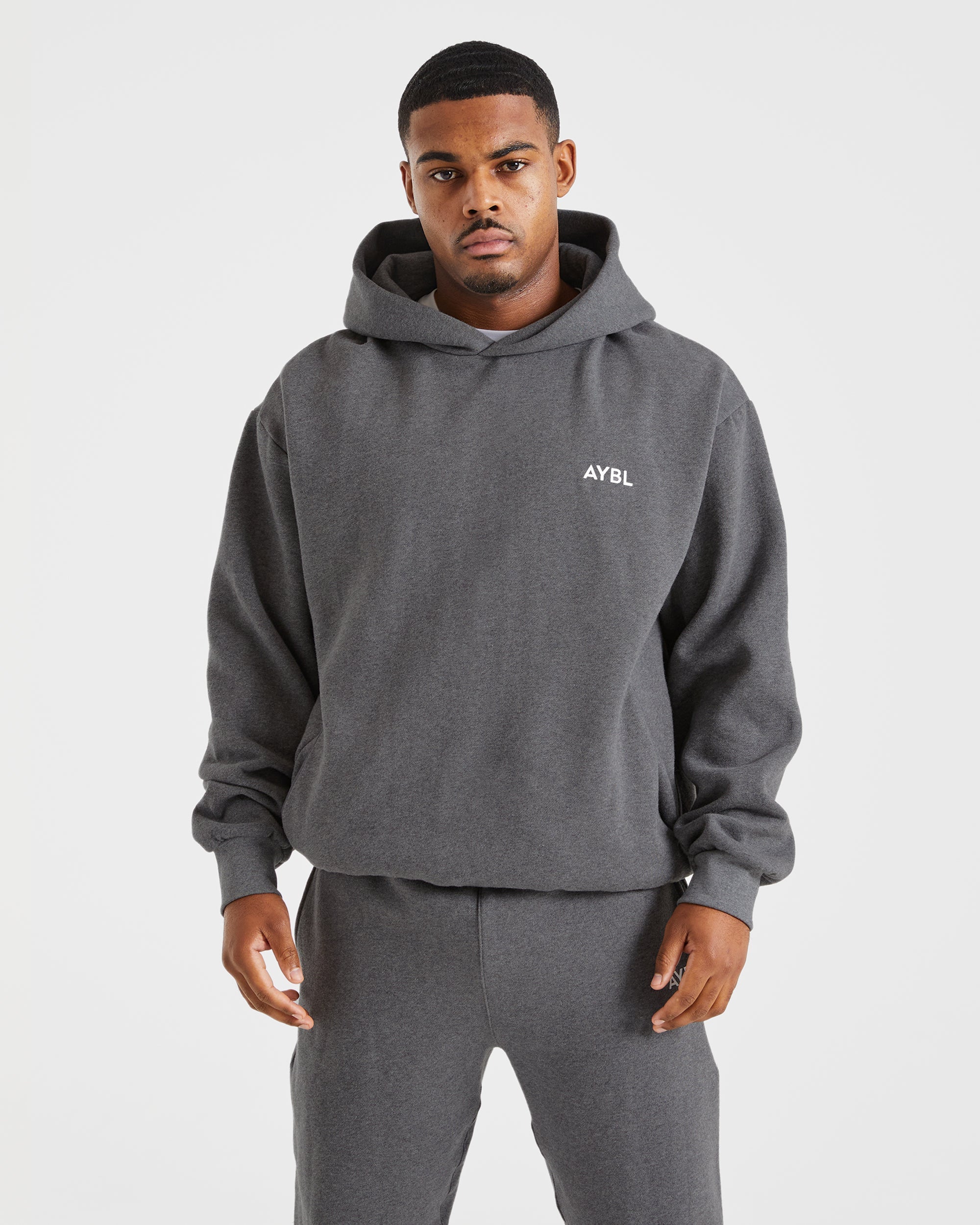 Essential Oversized Hoodie - Charcoal Marl