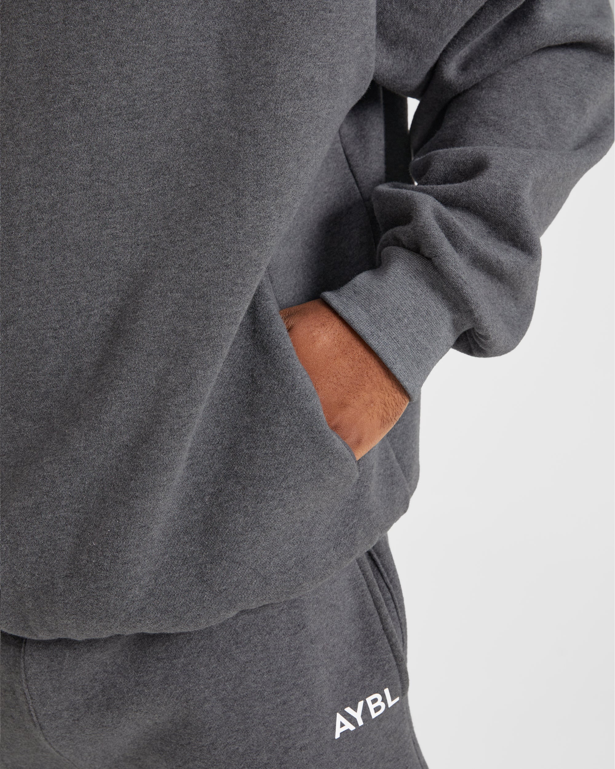 Essential Oversized Hoodie - Charcoal Marl