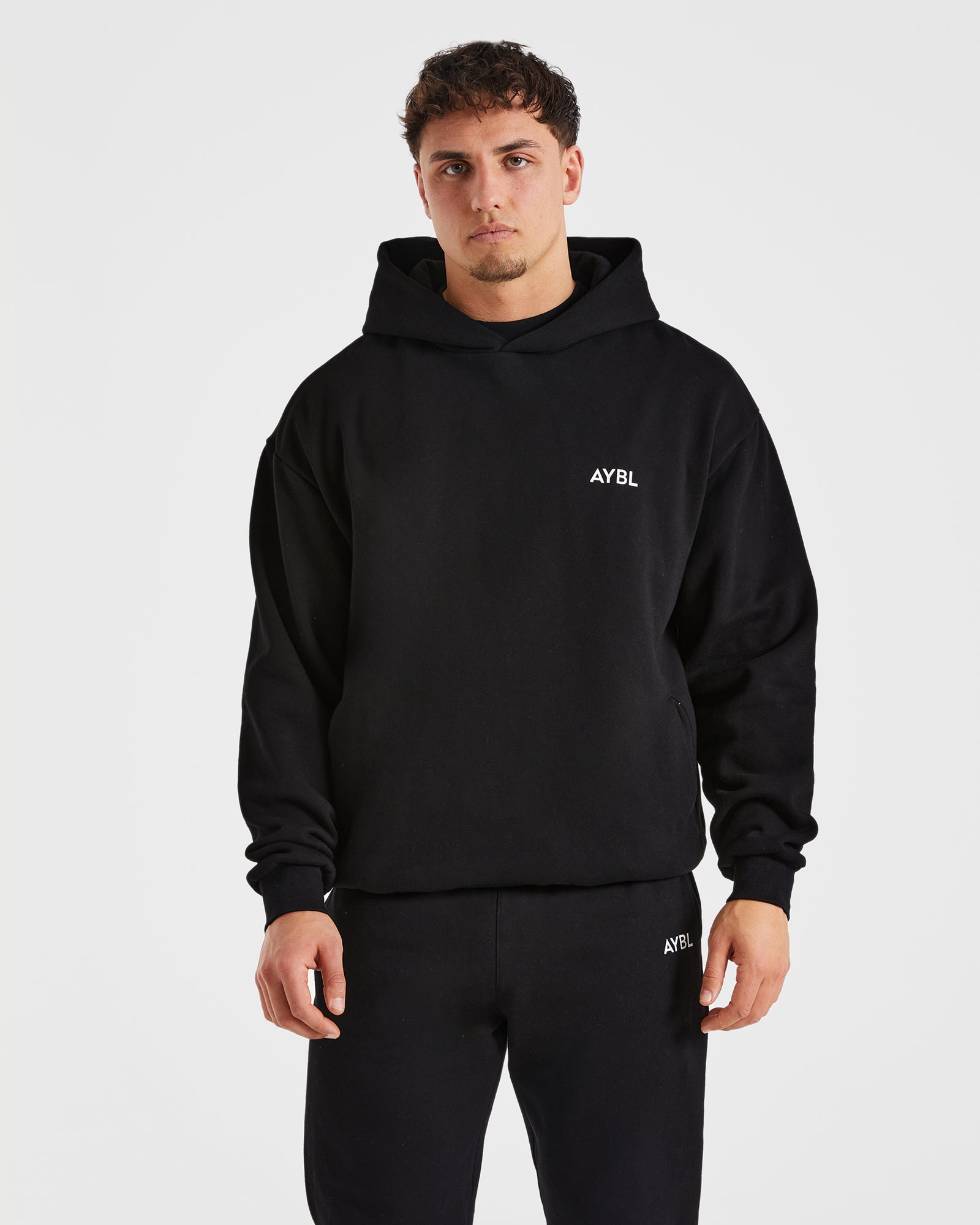 Black Basic Heavy Oversized Hoodie