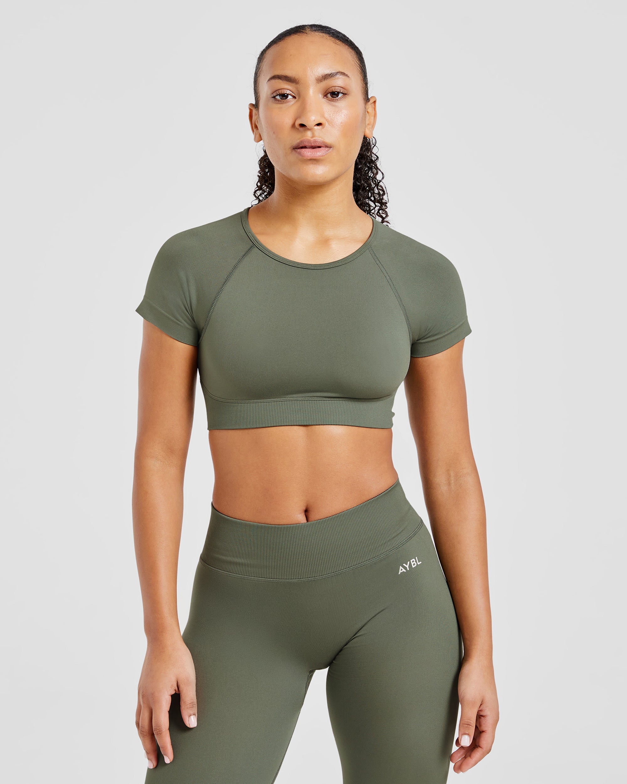 Adapt Seamless Crop Top - Green