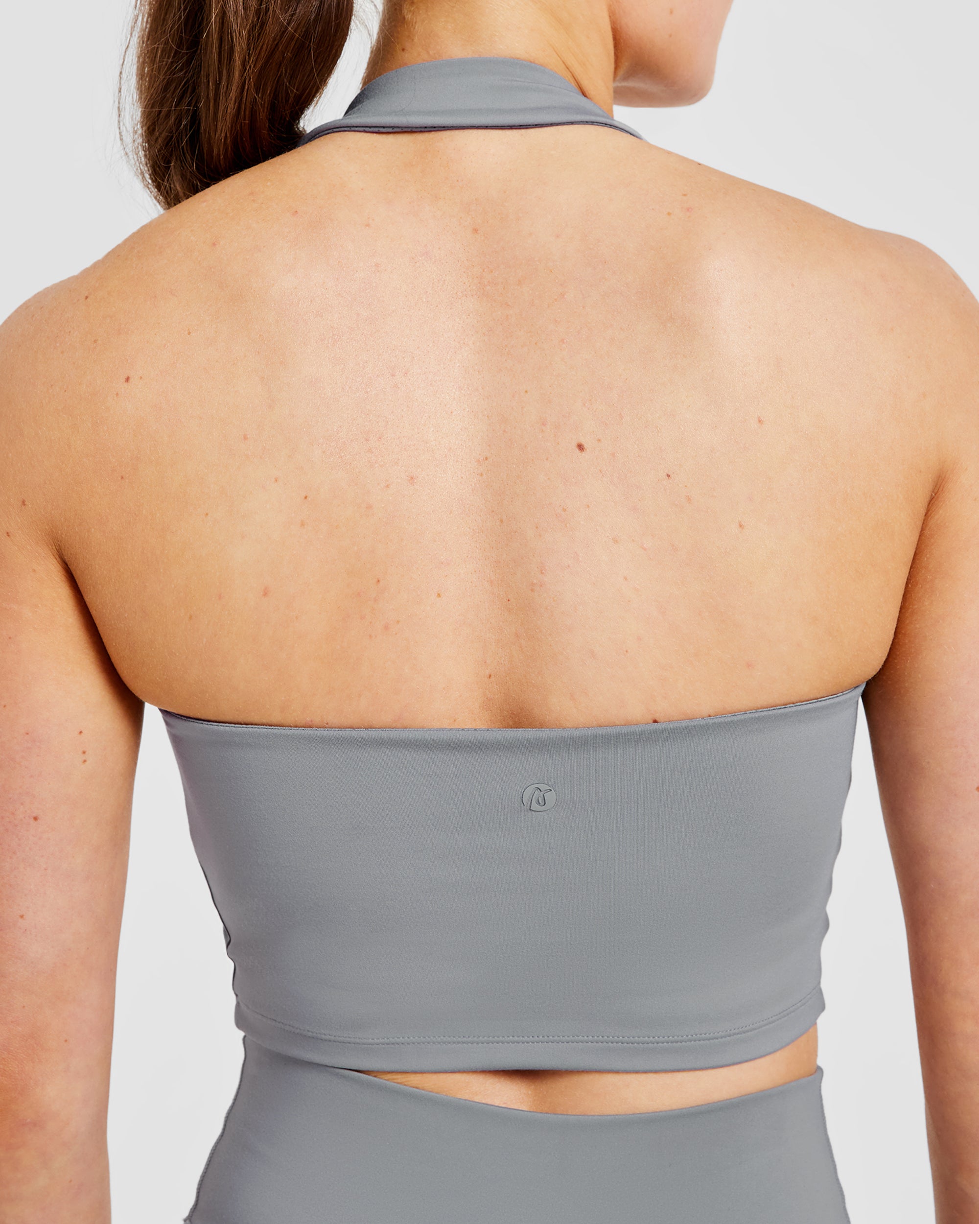 Staple Halterneck Crop Top -  Grey