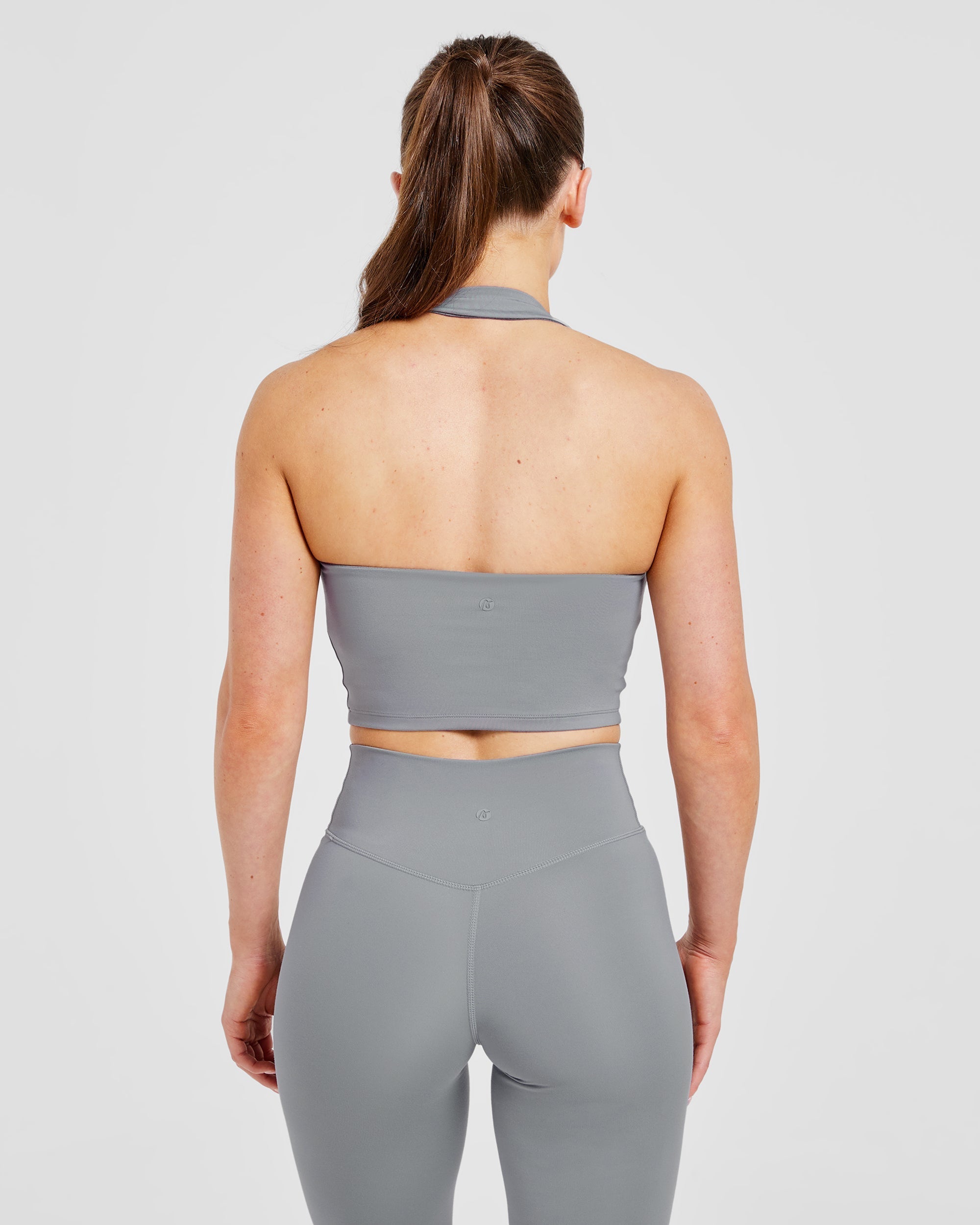 Staple Halterneck Crop Top -  Grey