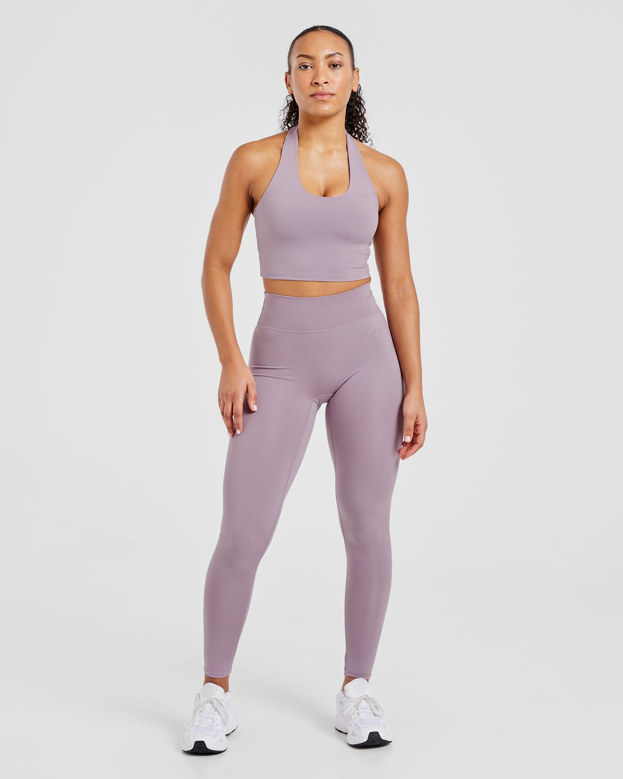 Staple Halterneck Crop Top -  Mauve Purple