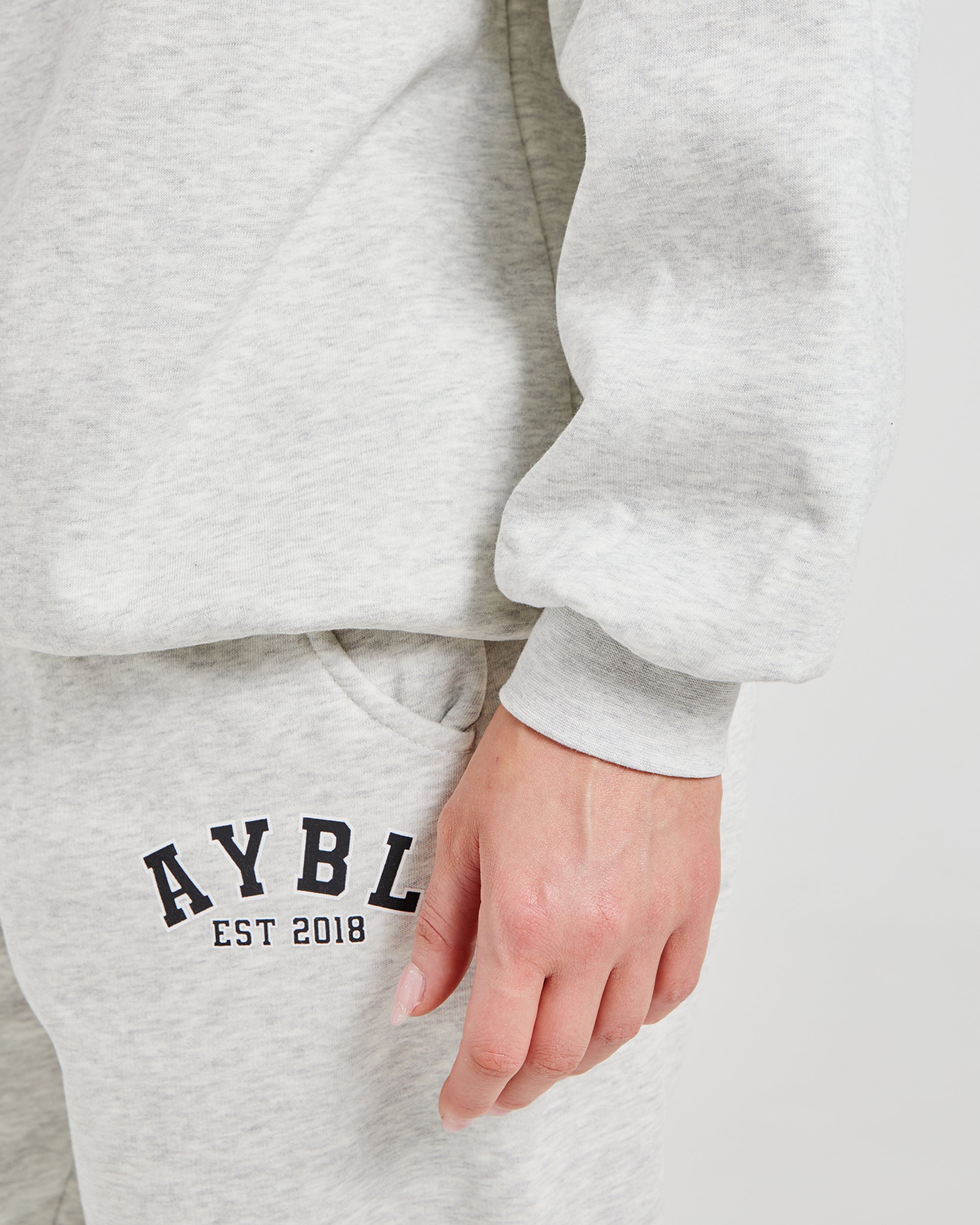 Varsity Graphic Oversized Sweatshirt - Grey Marl