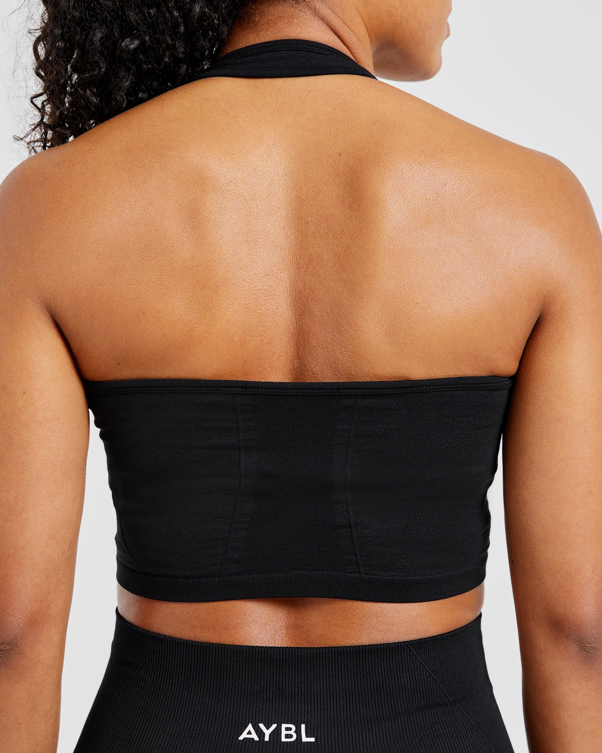 Empower Seamless Halterneck Crop Top - Black