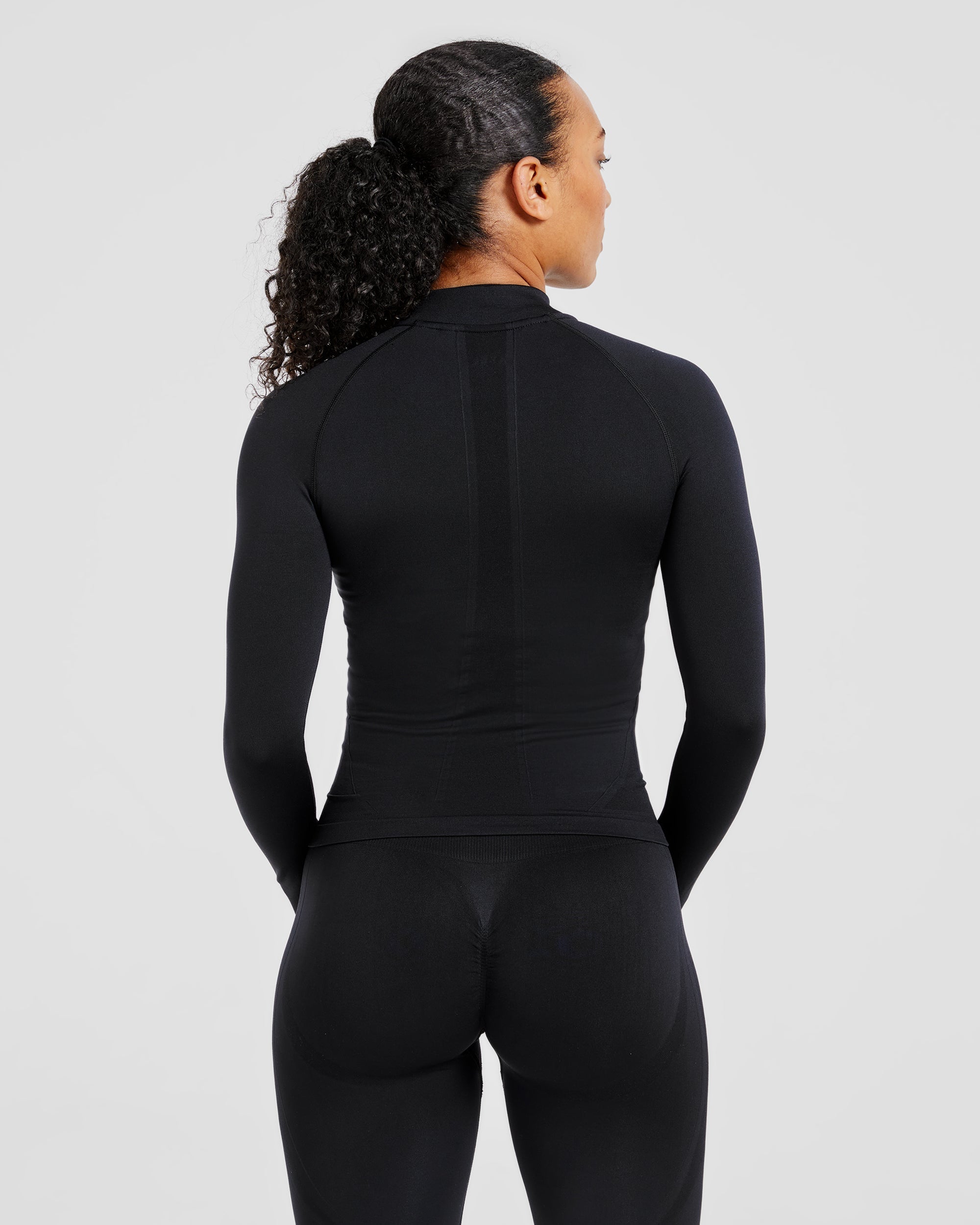 Empower Seamless Full Zip Jacket - Black