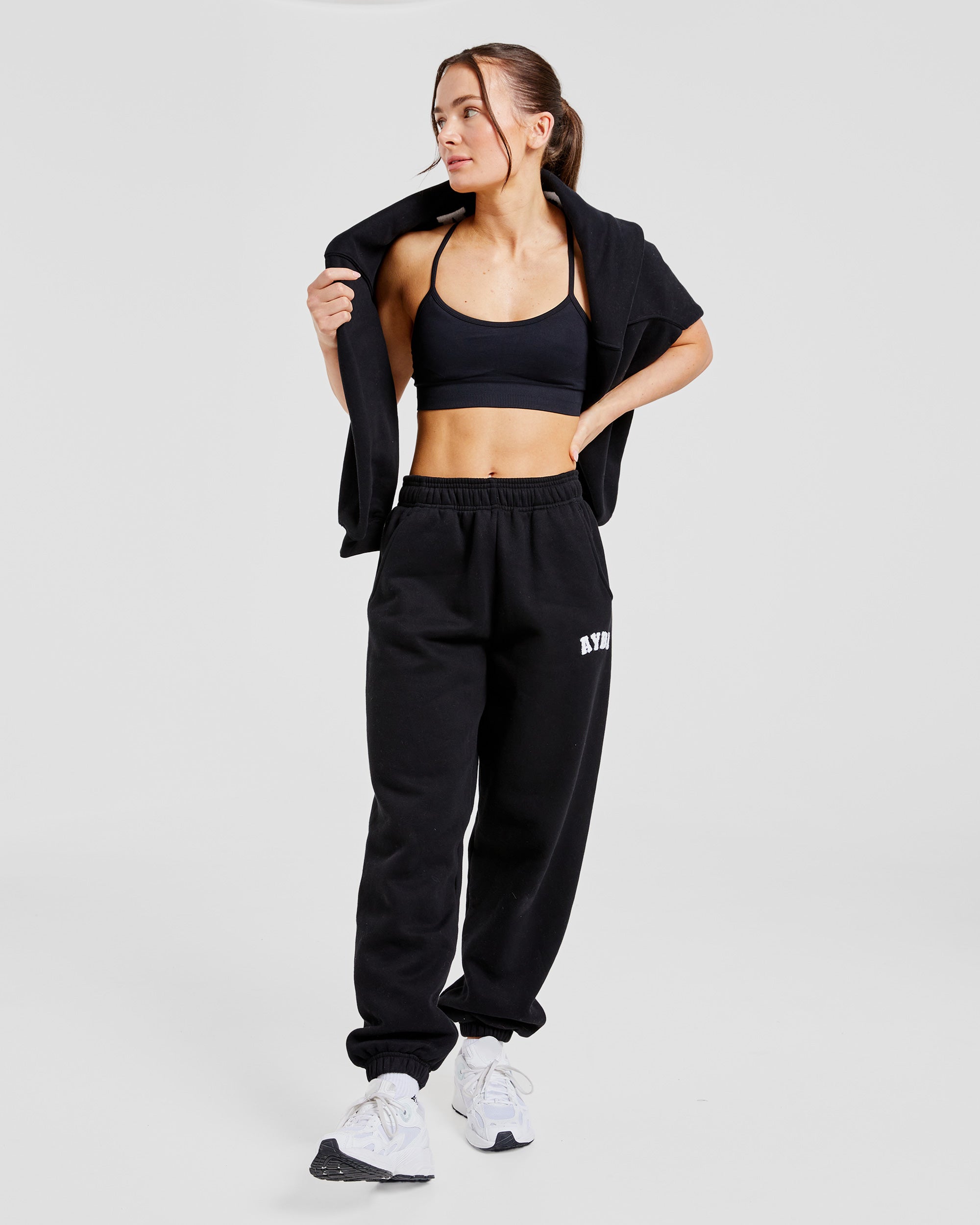 Varsity Oversized Joggers - Black